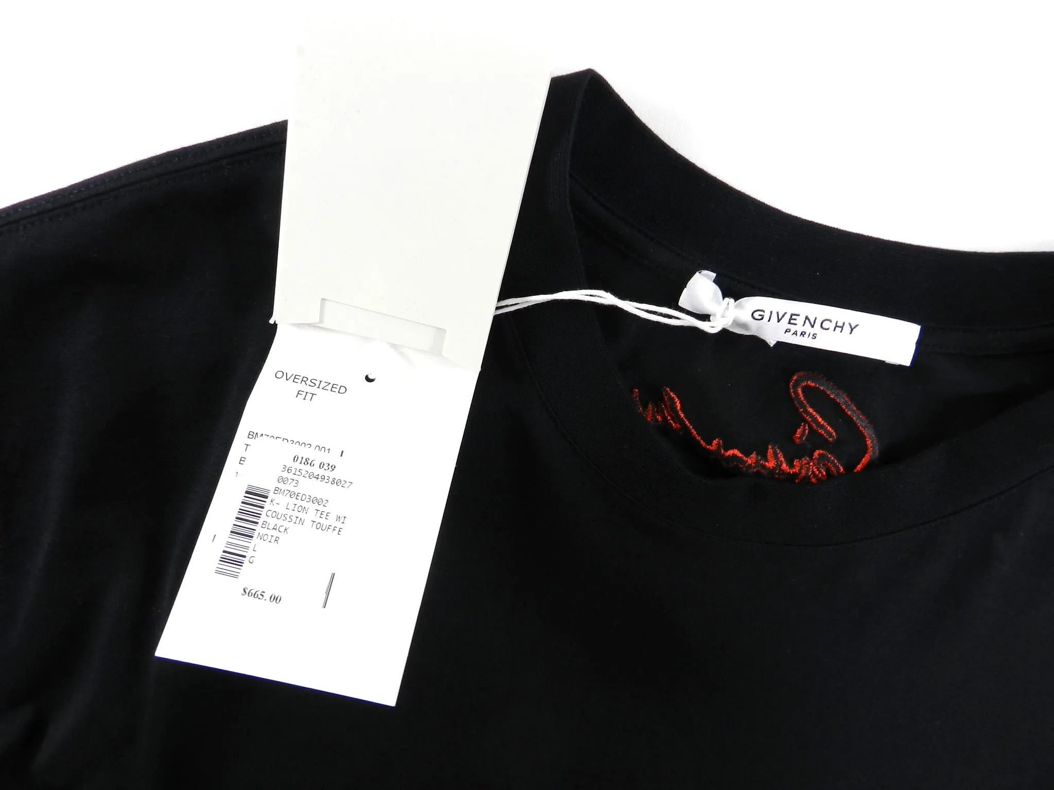 Givenchy Short Sleeve Black Lion Graphic Tee - L