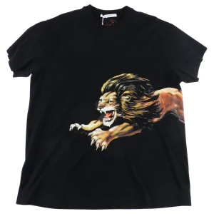 Givenchy Short Sleeve Black Lion Graphic Tee - L