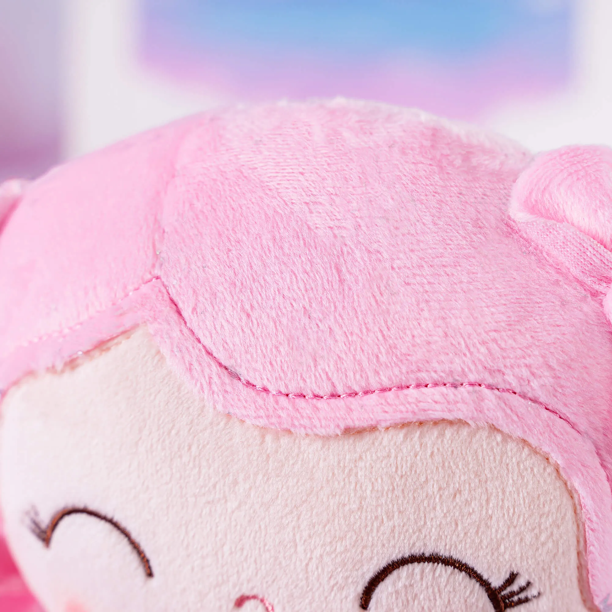 Gloveleya 12-inch Curly Hair Starry Sky Dolls Bronzing Pinky Stars Skirt - Pure Pink Hair