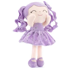Gloveleya 12-inch Curly Hair Starry Sky Dolls Bronzing Purple Stars Skirt - Pure Purple Hair
