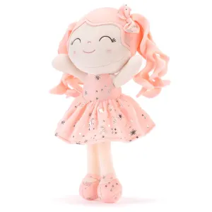 Gloveleya 12-inch Personalized Curly Hair Starry Sky Dolls Bronzing Coral Stars Skirt - Pure Coral Hair