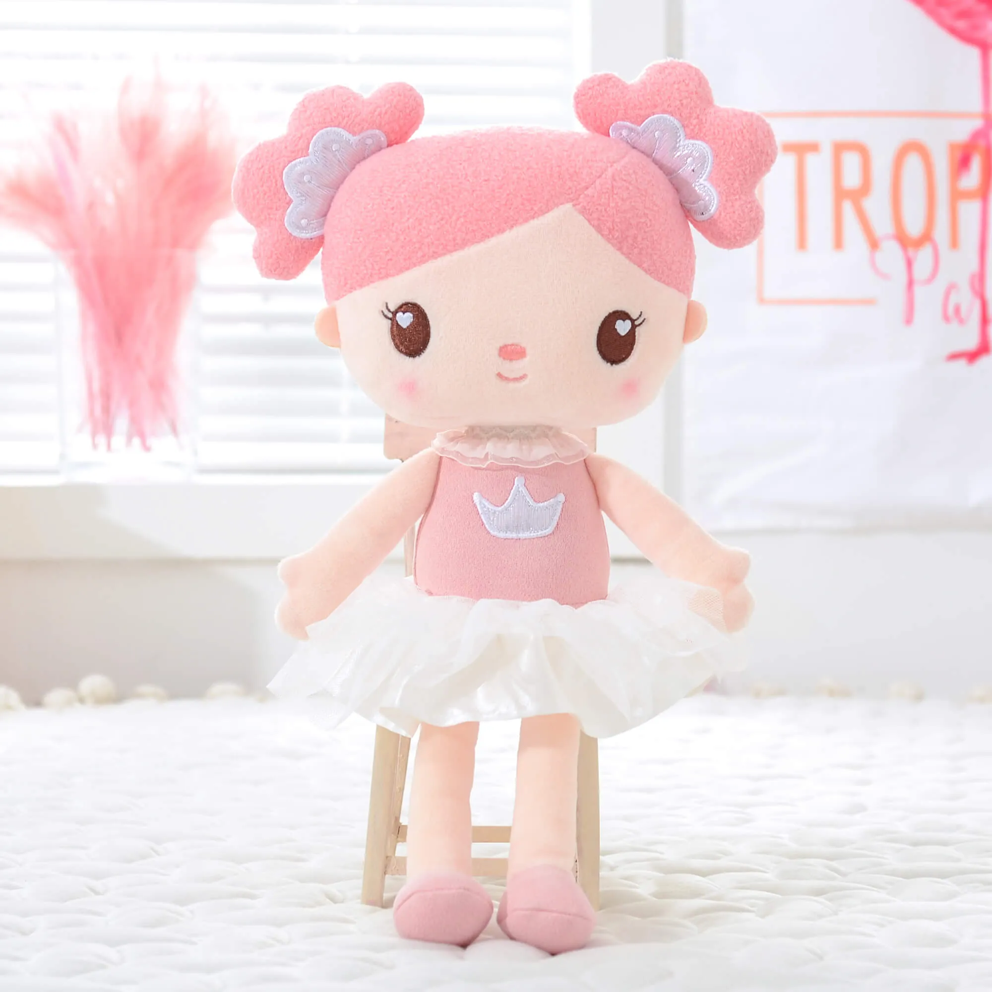 Gloveleya 14-inch Personalized Curl Candy Girls Doll Pink