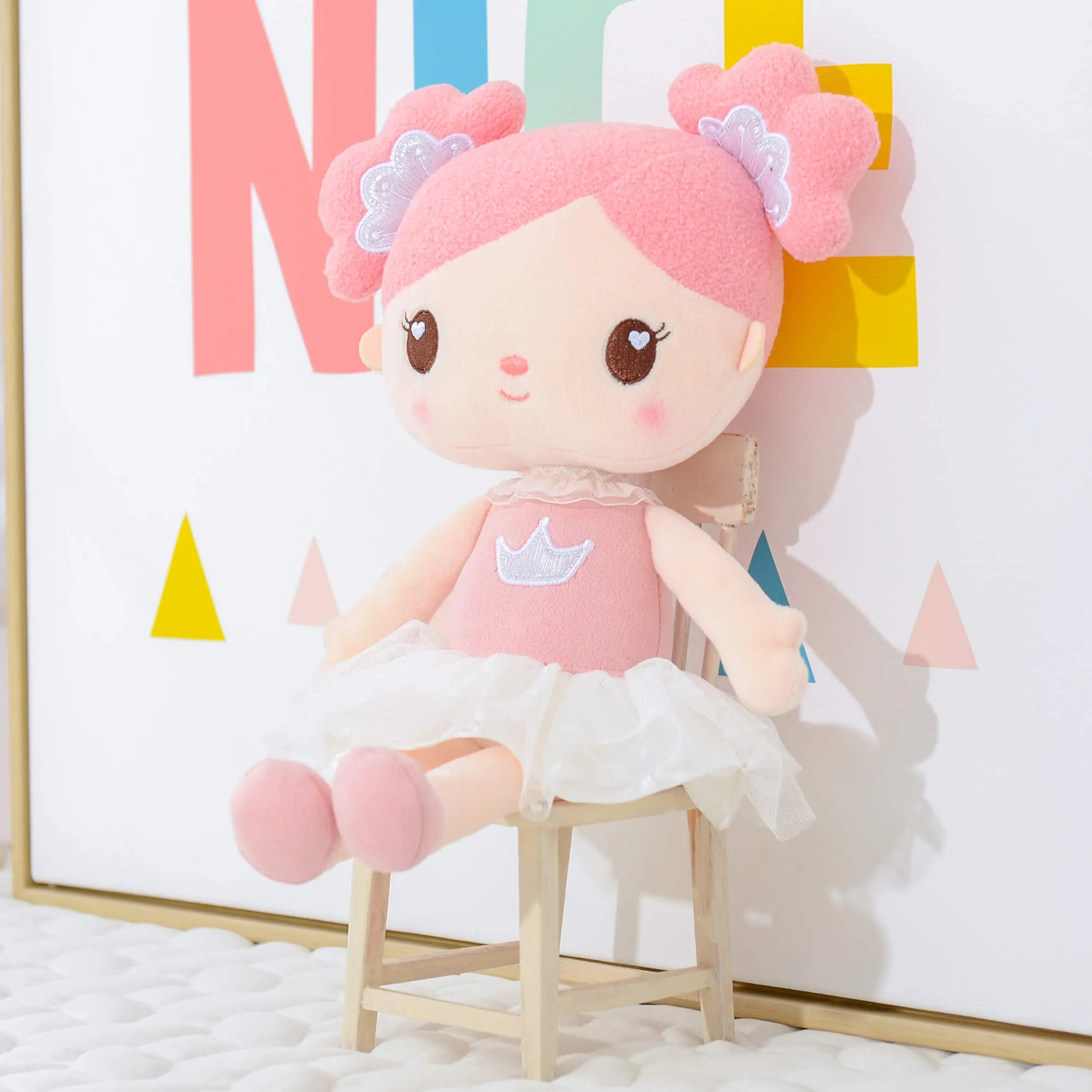Gloveleya 14-inch Personalized Curl Candy Girls Doll Pink
