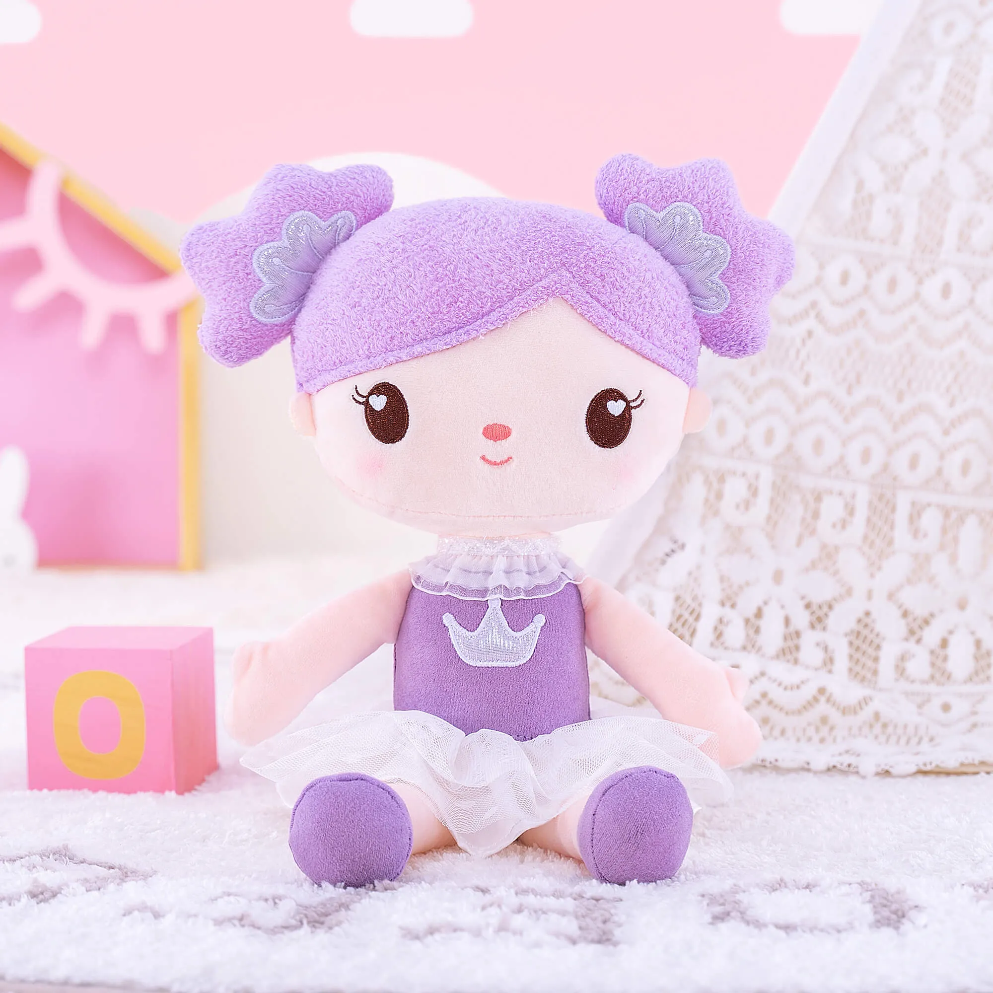 Gloveleya 14-inch Personalized Curl Candy Girls Doll Purple