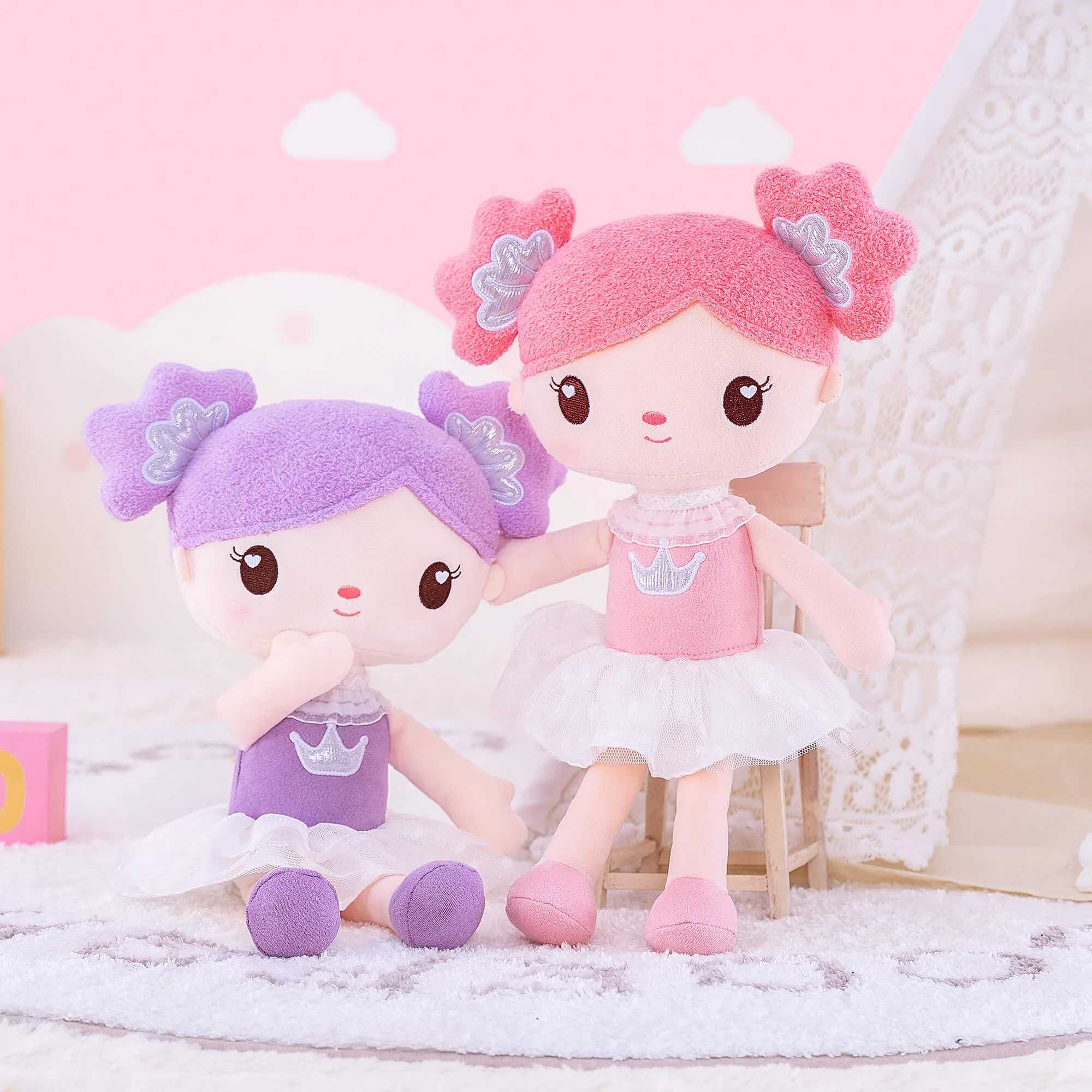 Gloveleya 14-inch Personalized Curl Candy Girls Doll Purple