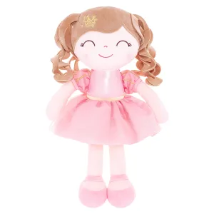 Gloveleya 14-inch Plush Girl Dolls Crown Princess Pink Baby Girl Gift