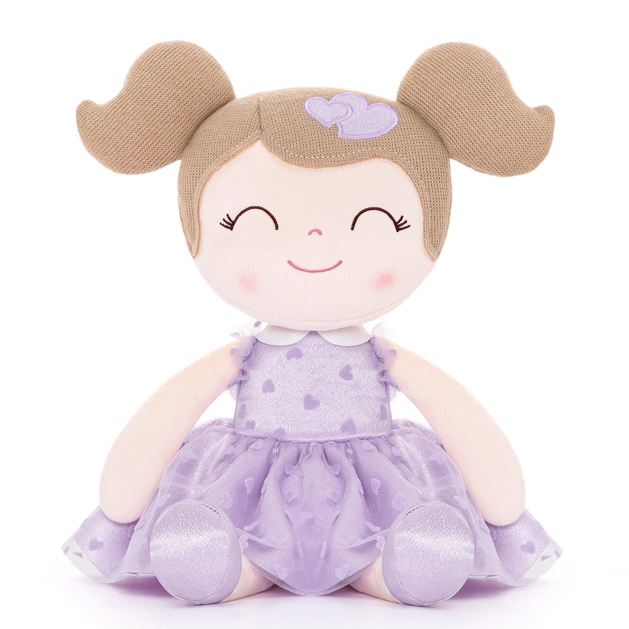 Gloveleya 16-inch Baby Doll Girl Gift Flocking Heart Princess Purple
