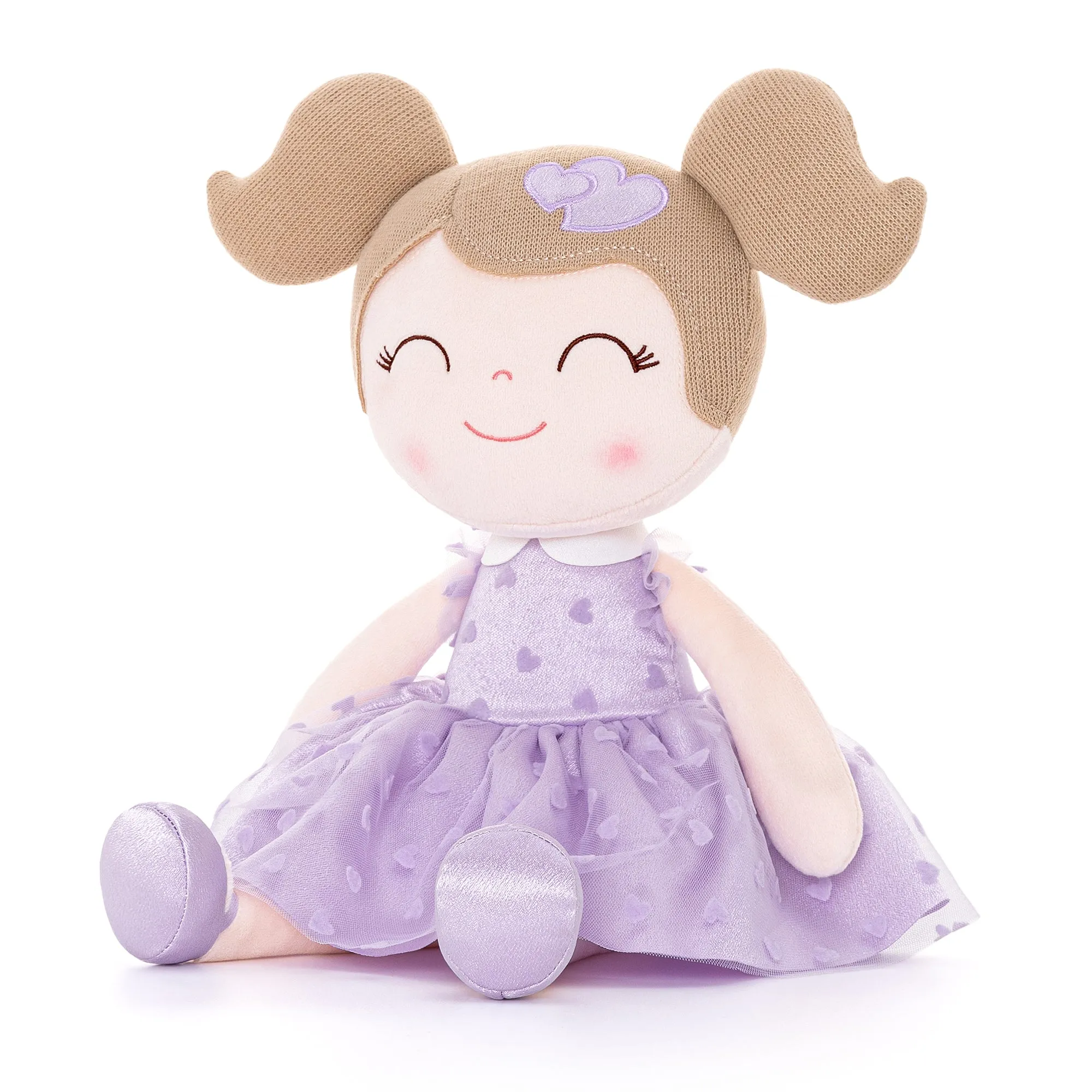 Gloveleya 16-inch Baby Doll Girl Gift Flocking Heart Princess Purple