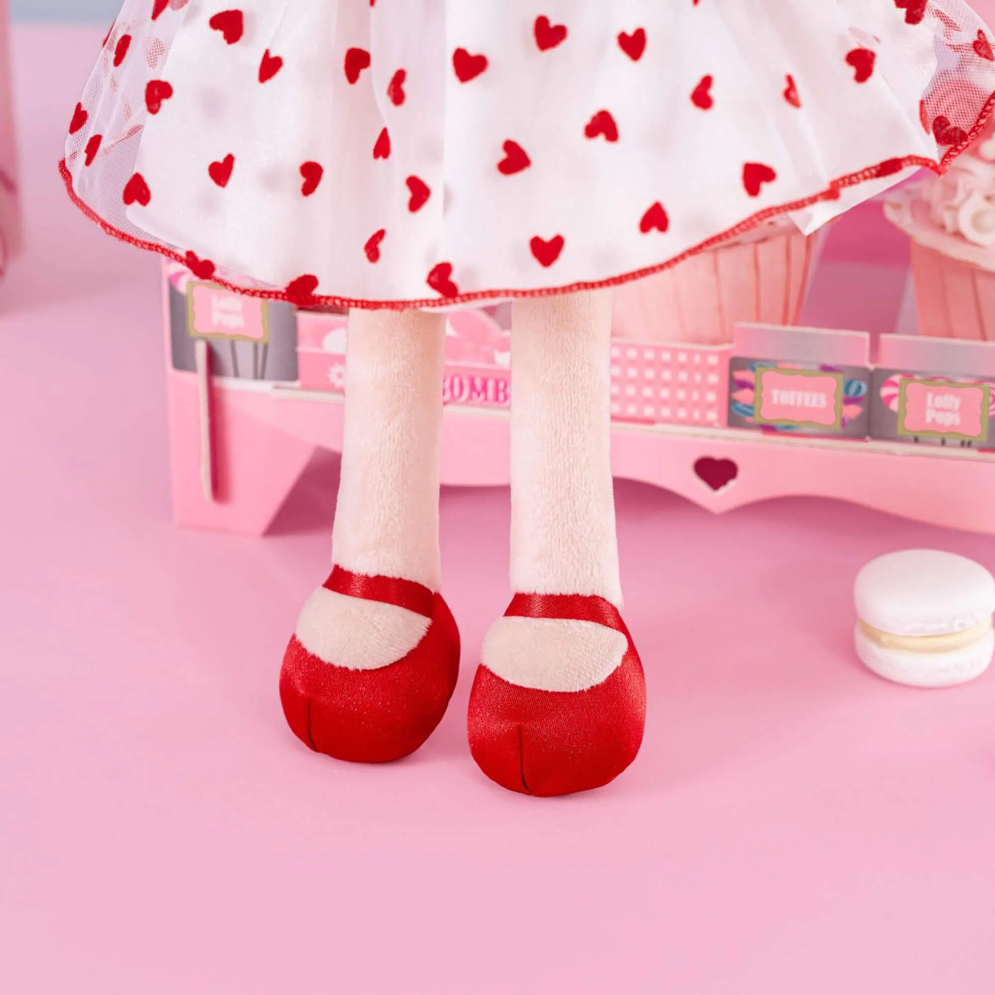 Gloveleya 16-inch Baby Doll Girl Gift Flocking Heart Princess Red