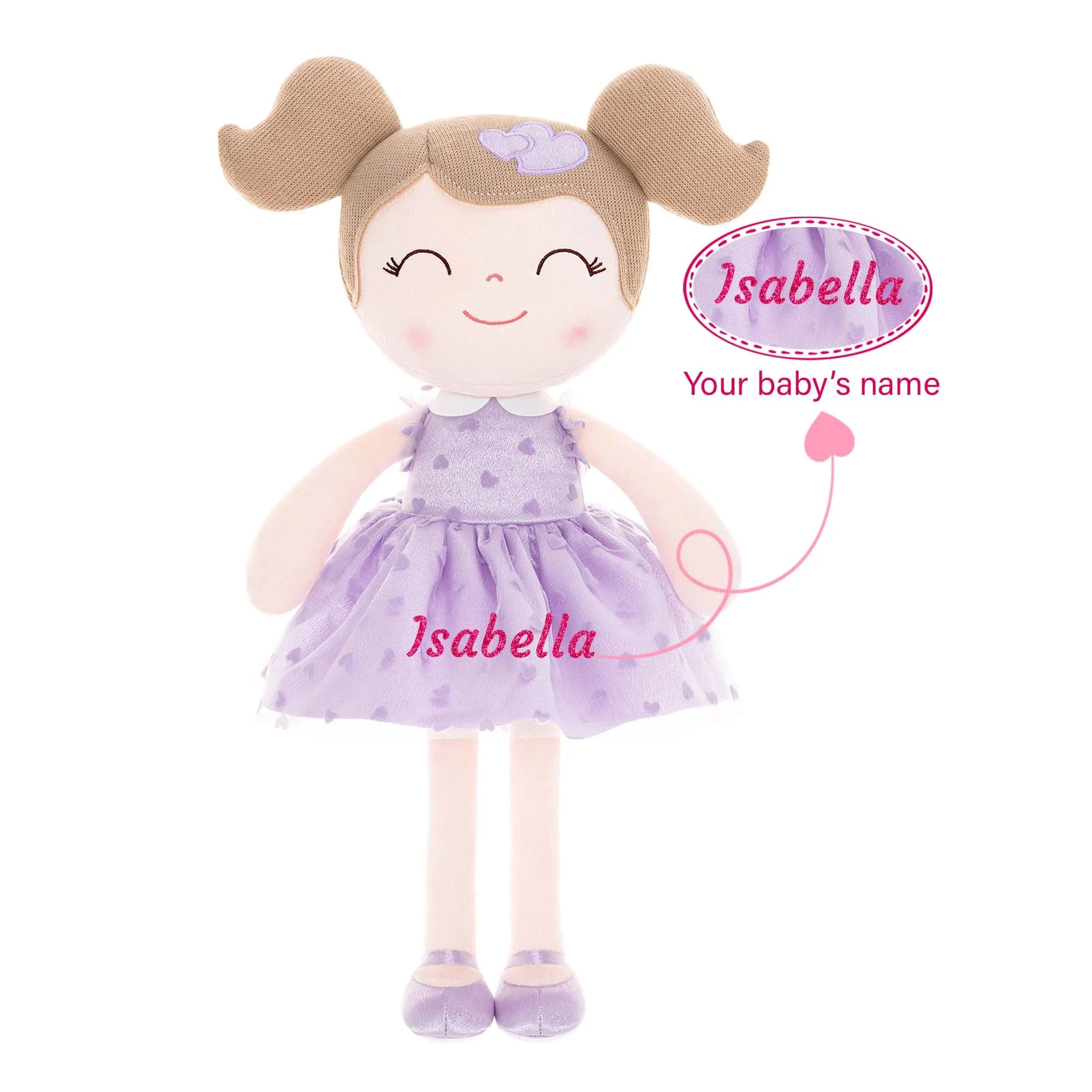 Gloveleya 16-inch Baby Girl Dolls Flocking Heart Princess Series