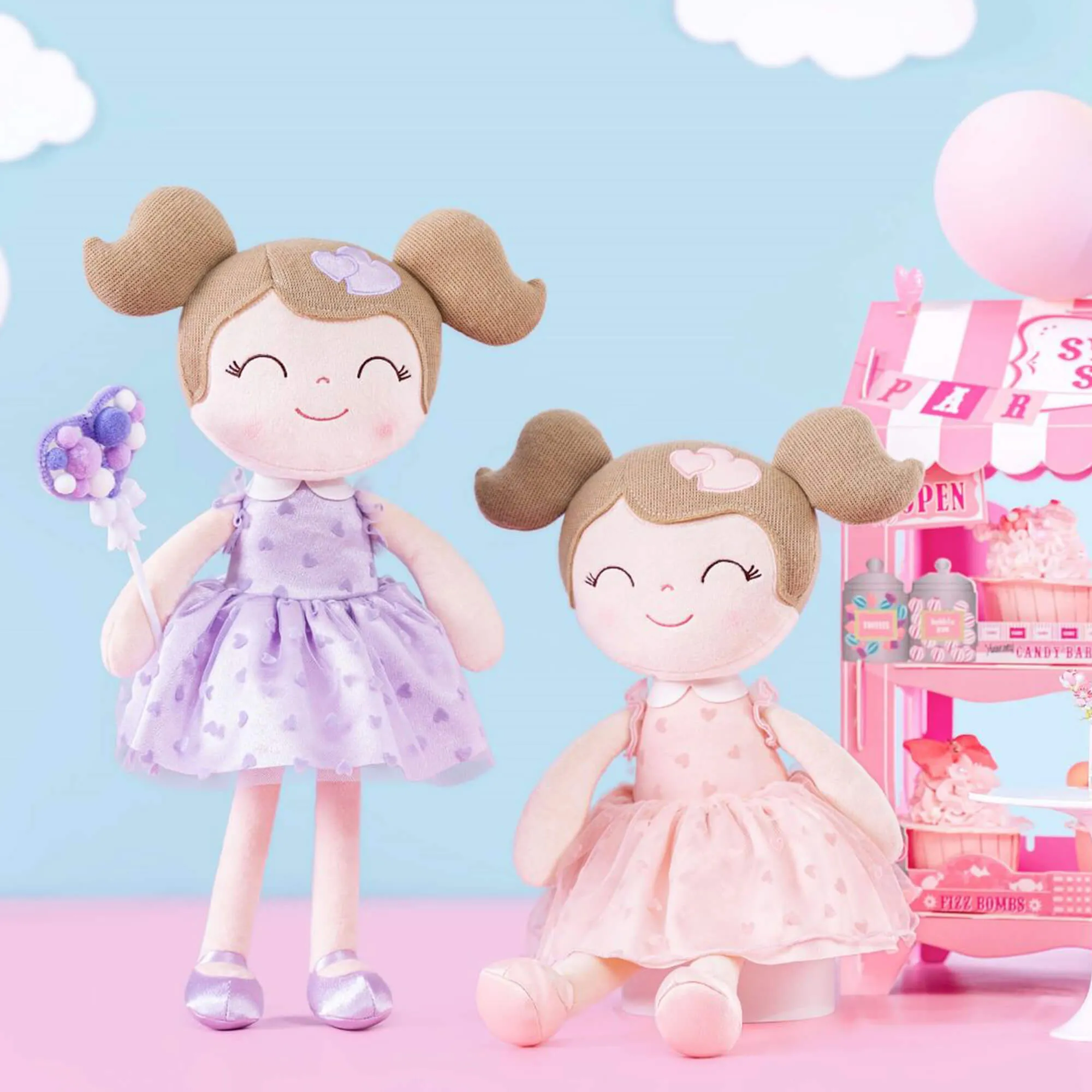 Gloveleya 16-inch Baby Girl Dolls Flocking Heart Princess Series