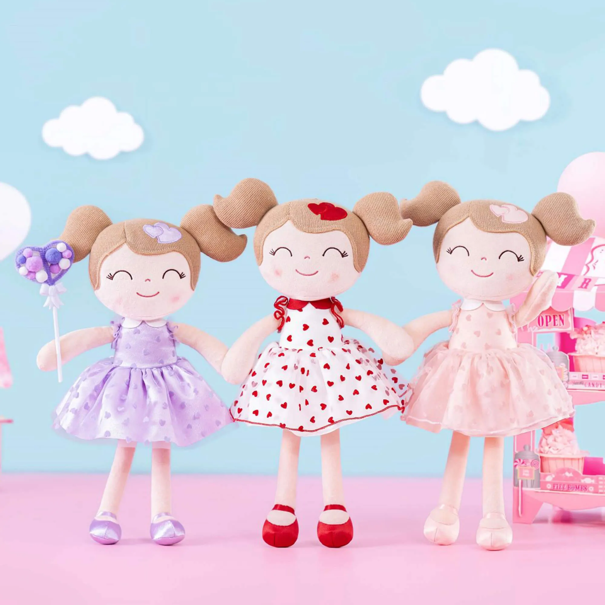 Gloveleya 16-inch Baby Girl Dolls Flocking Heart Princess Series