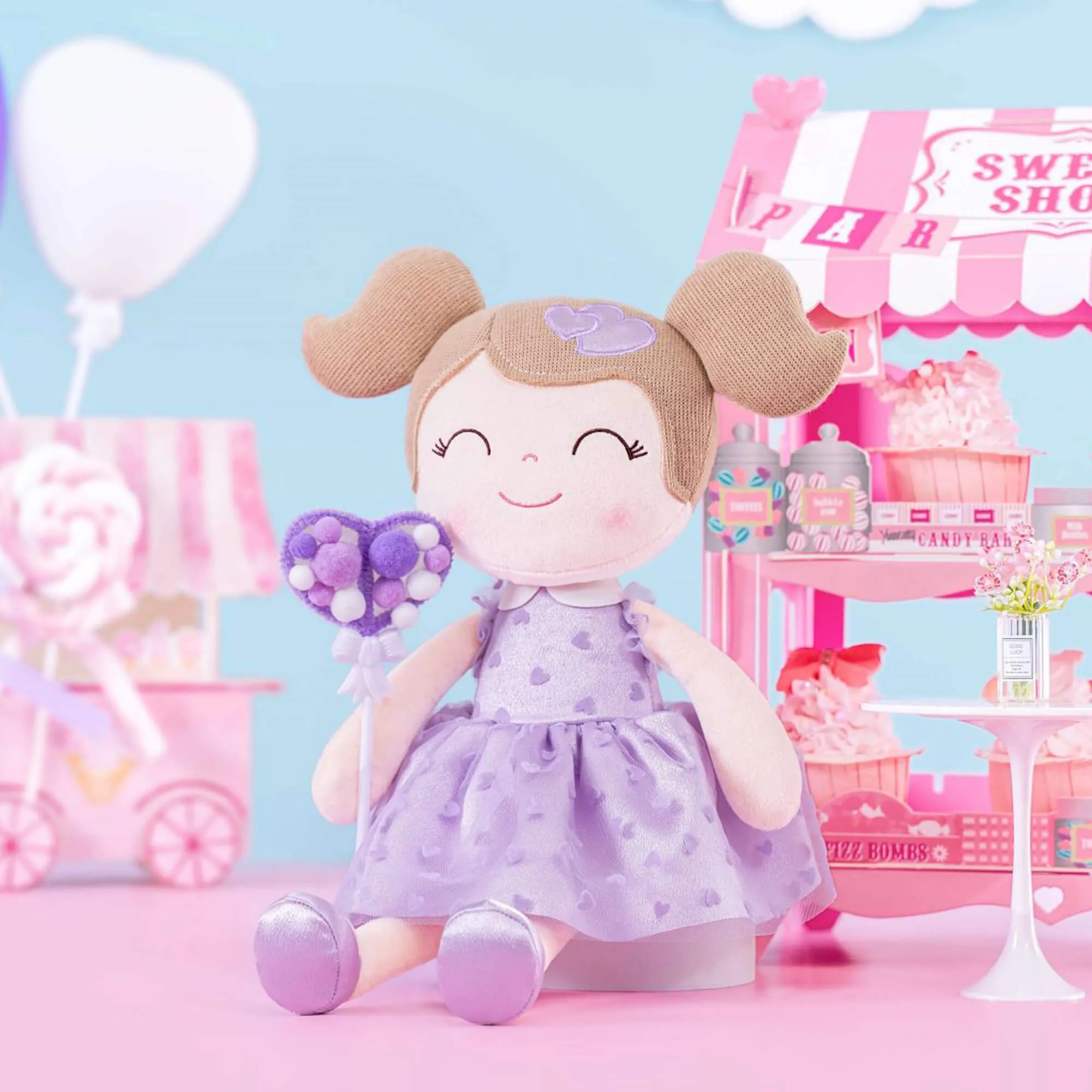 Gloveleya 16-inch Baby Girl Dolls Flocking Heart Princess Series