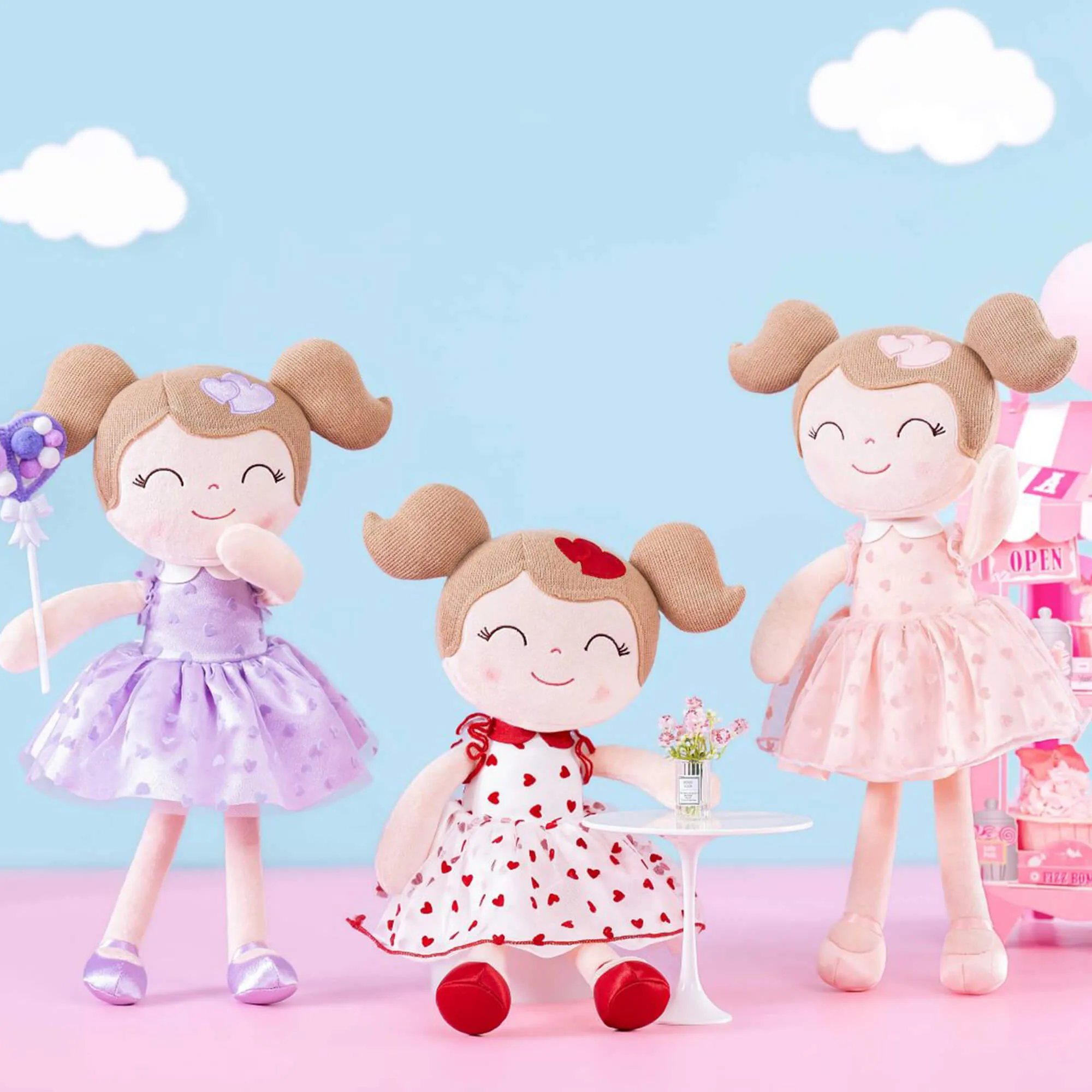 Gloveleya 16-inch Baby Girl Dolls Flocking Heart Princess Series