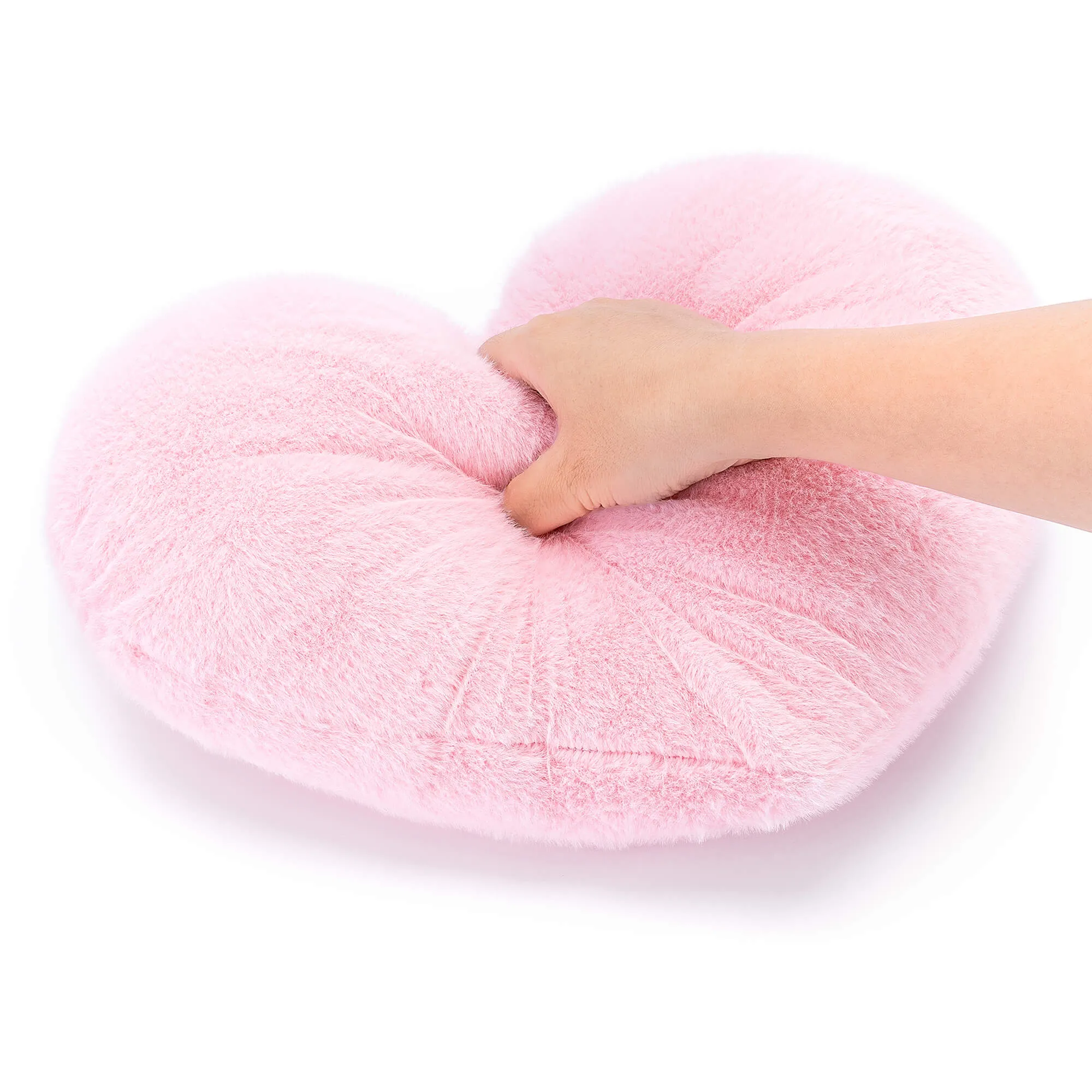 Gloveleya 17-inch Fashion Mink Velvet Plush Toy Love Heart Kids Pillow Pink
