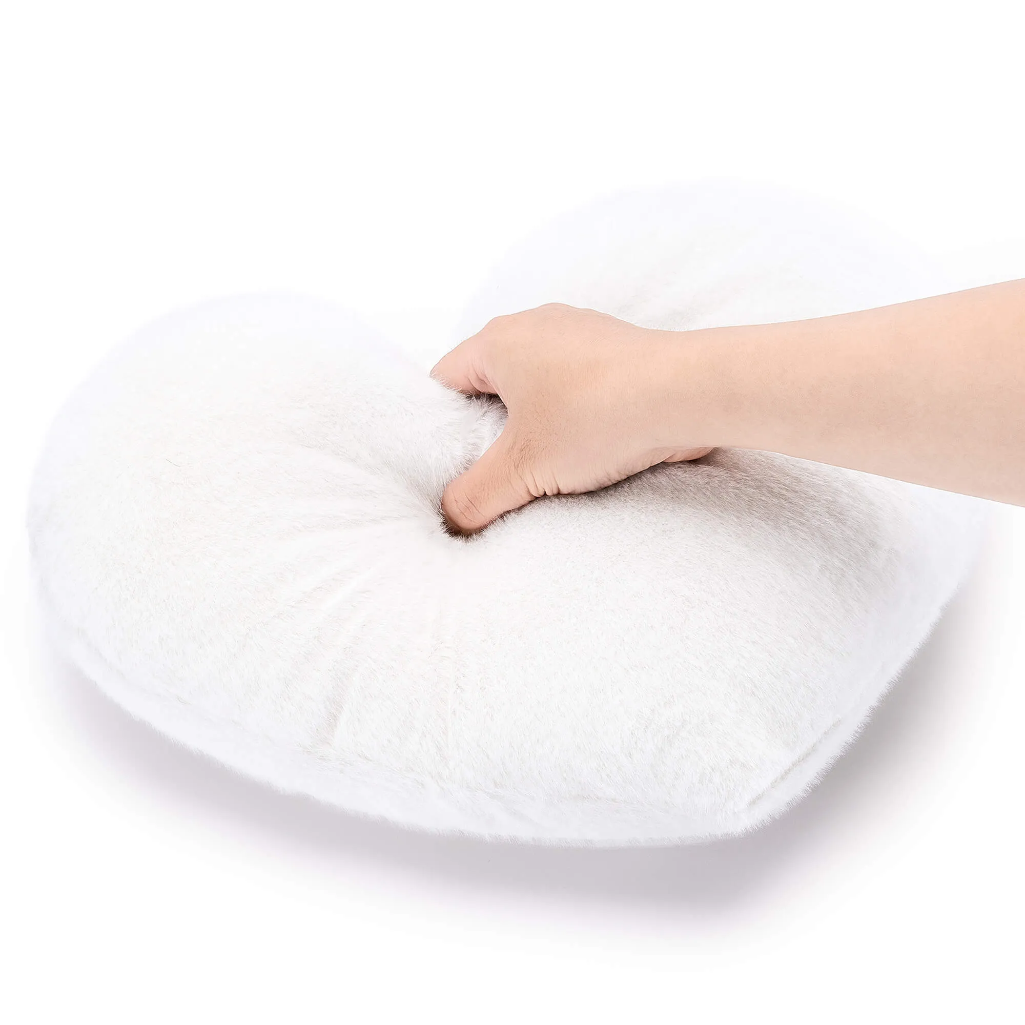 Gloveleya 17-inch Fashion Mink Velvet Plush Toy Love Heart Kids Pillow White