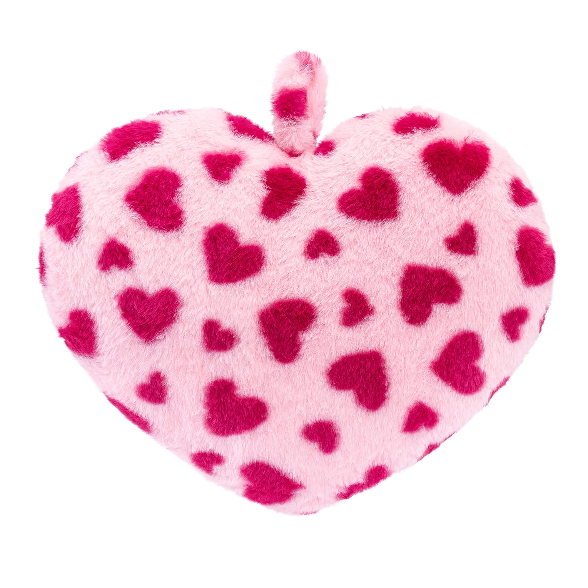 Gloveleya 17-inch Plush Fashion Heart Pillow Rabbit Hair Kids Pillows Pink with Rose Heart Pattern