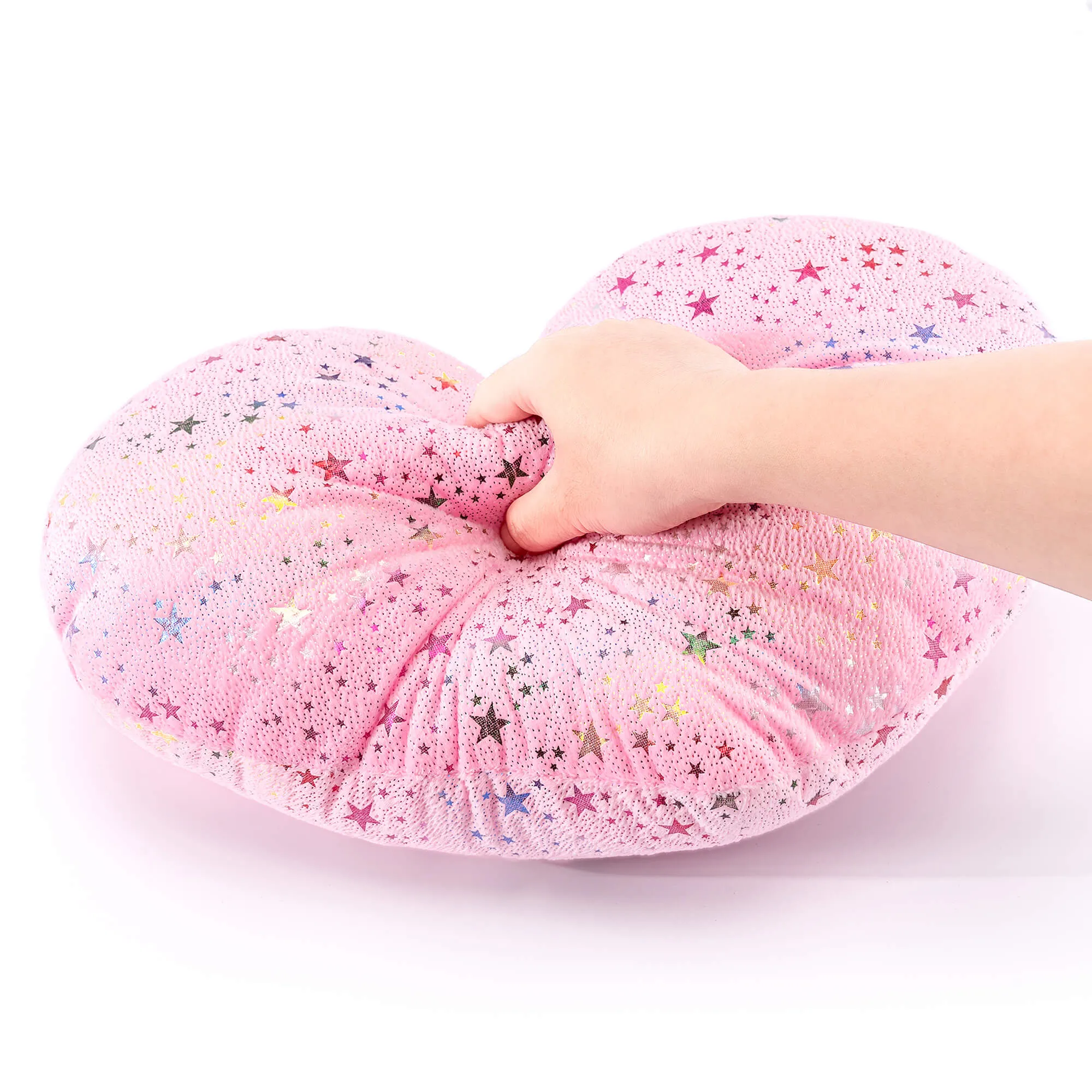 Gloveleya 17-inch Plush Fashion Pillow Ironing Colorful Stars Love Heart Shaped Pillows Light Pink