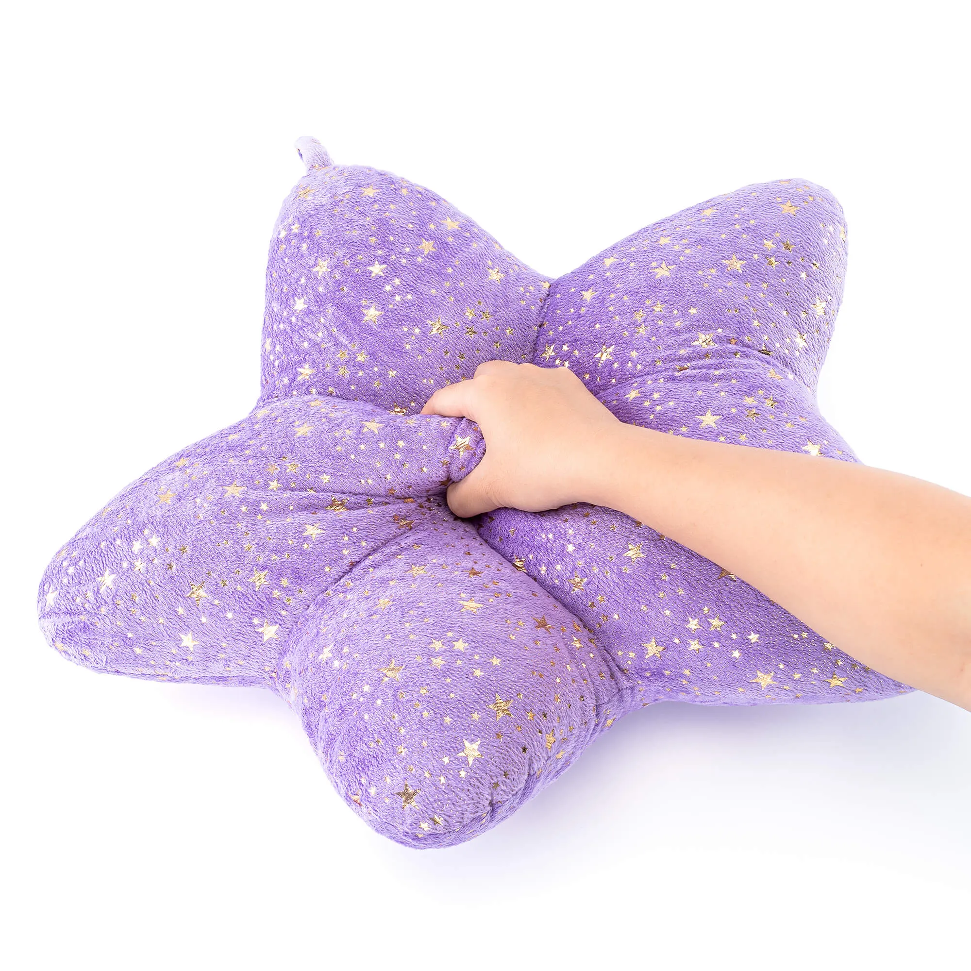 Gloveleya 20-inch Plush Fashion Pillow Bronzing Stars Shaped Pillows Dark Purple