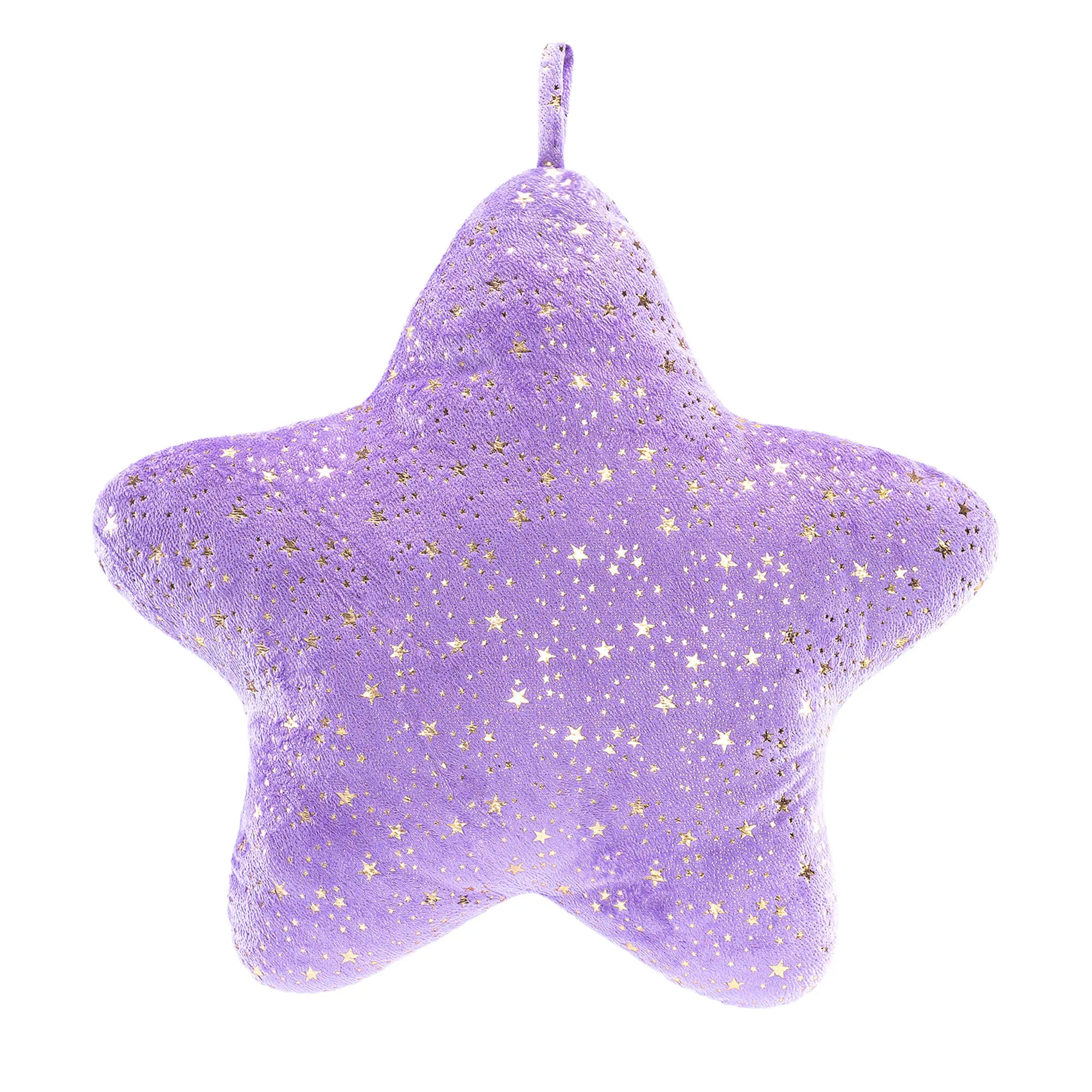 Gloveleya 20-inch Plush Fashion Pillow Bronzing Stars Shaped Pillows Dark Purple