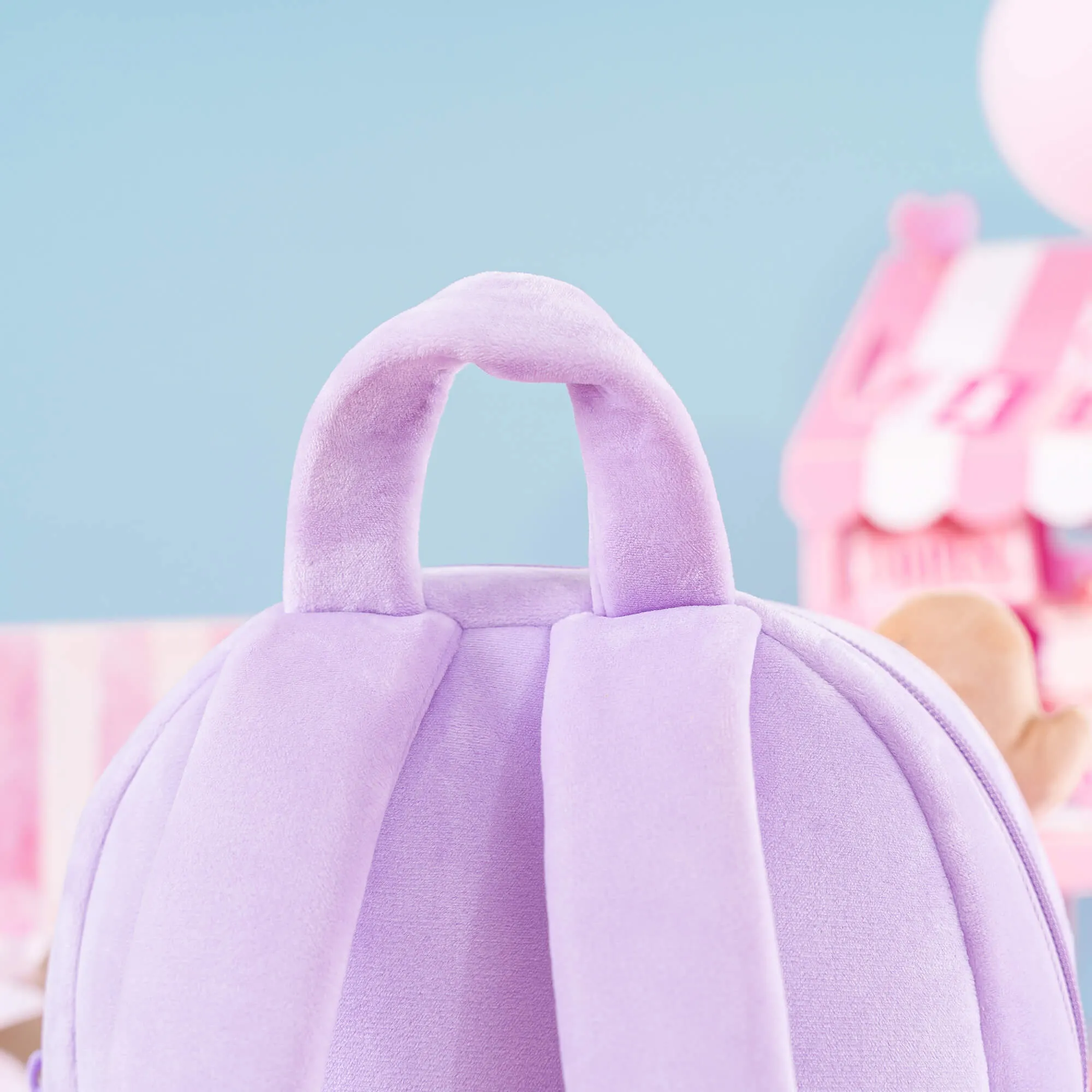 Gloveleya 9-inch Toddler Girls Backpack Girl Gifts Plush Backpack with Doll in Flocked Heart Skirt Purple