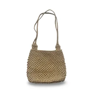 Gold Rafiya Shoulder Bag