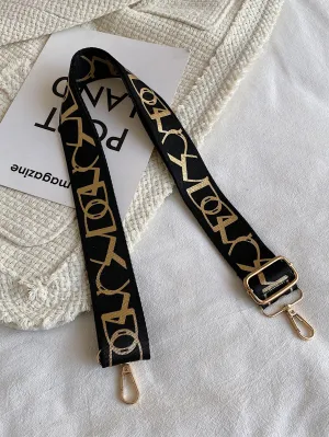 Graphic Print Bag Strap - Black