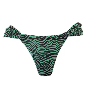 Green Zebra Brazilian Classic Side Scrunch Bikini Bottom