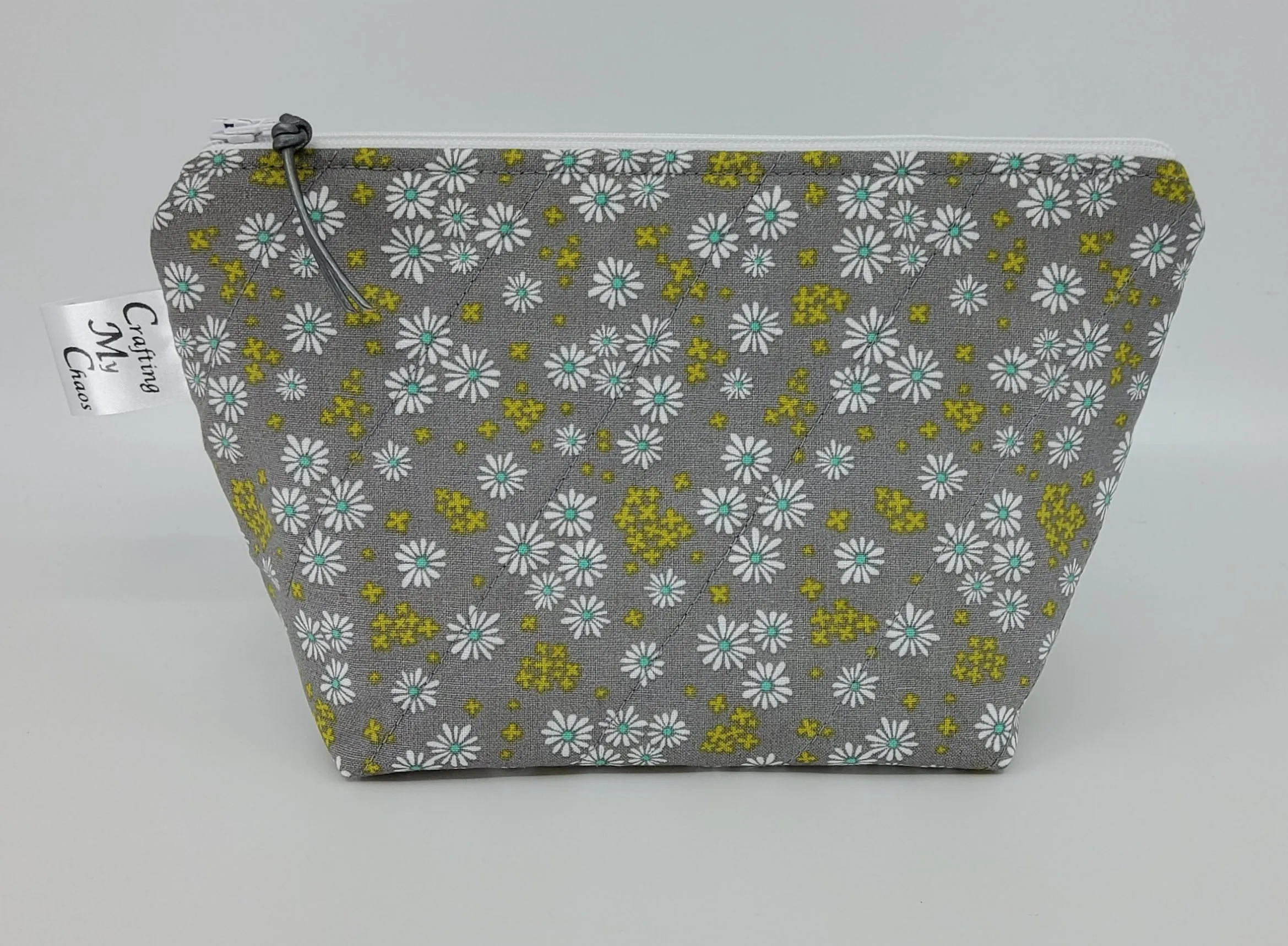 Grey Flowers - Notions Bag