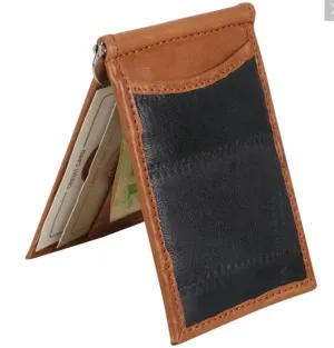 Grey Leather Money Clip for Men