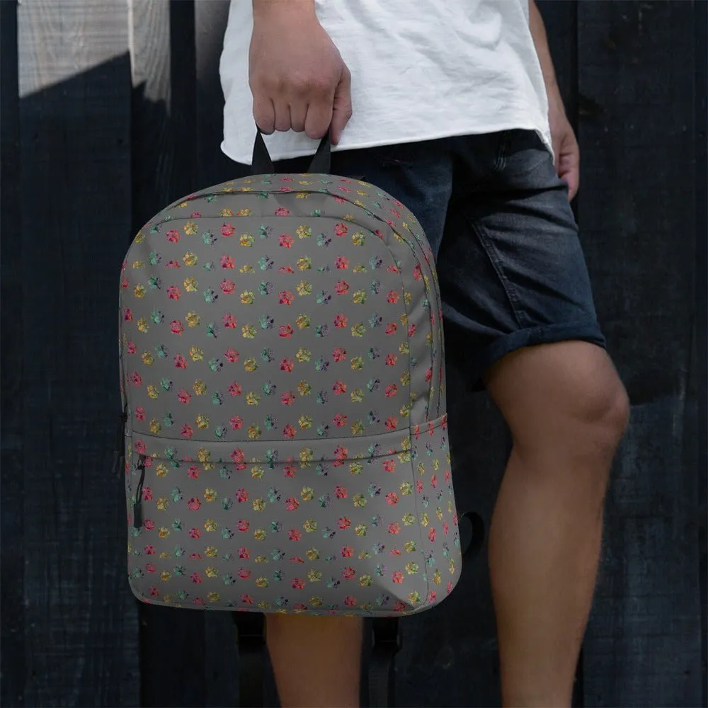 Grey Paw Prints Dog Backpack