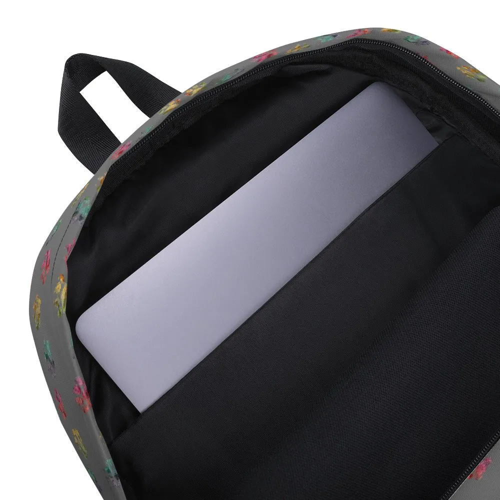 Grey Paw Prints Dog Backpack
