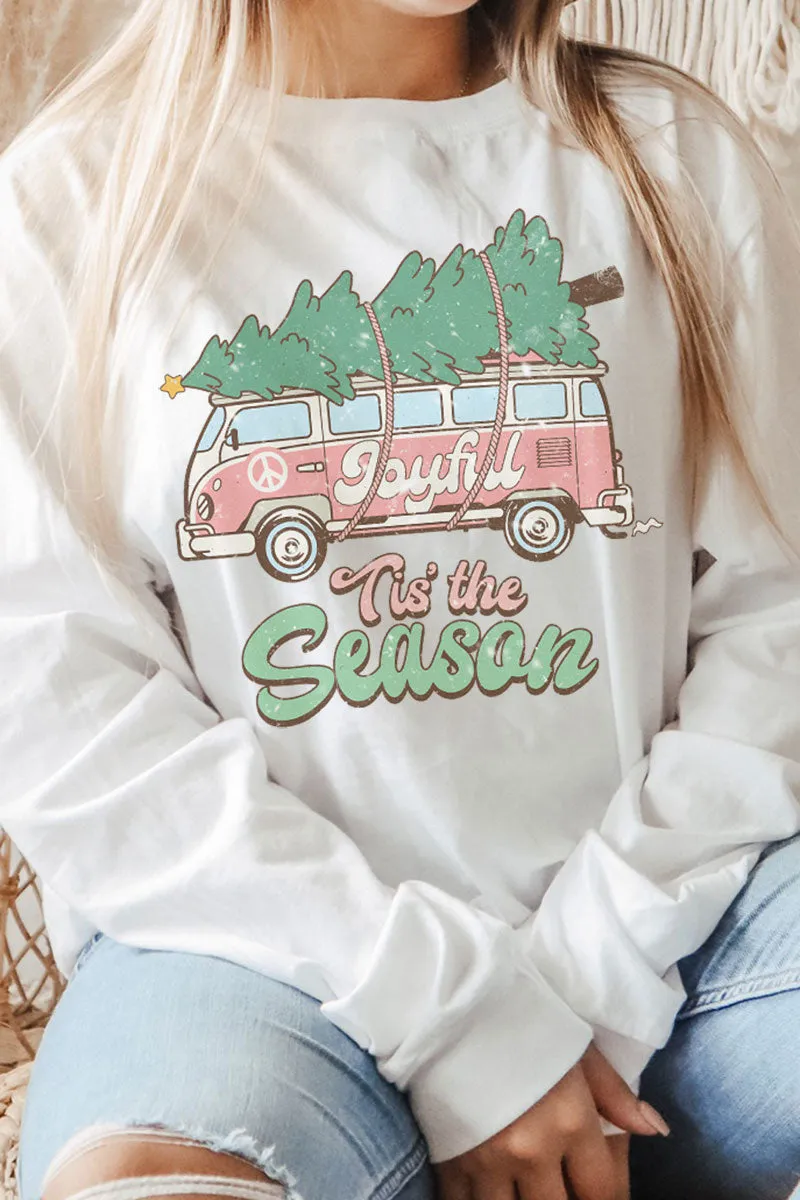 Groovy Joyful Bus Unisex Dri-Power Long-Sleeve 50/50 Tee