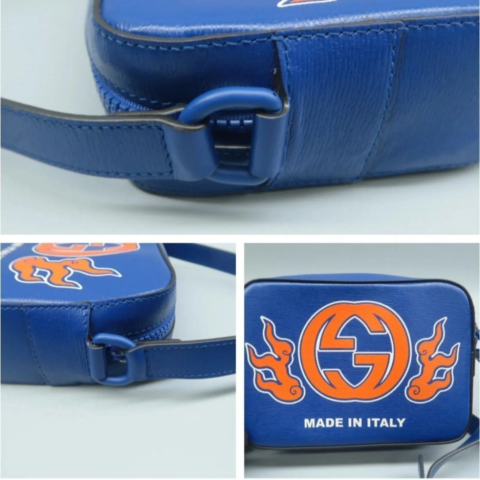 GUCCI Blue Leather Crossbody Bag