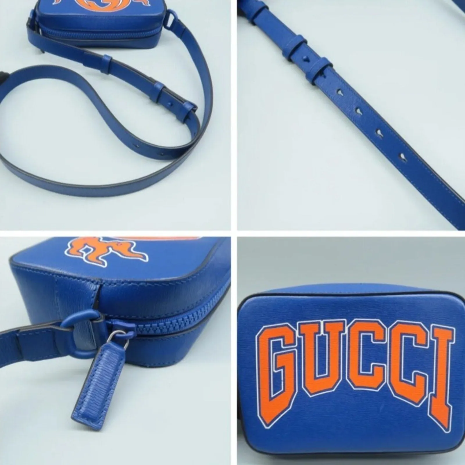 GUCCI Blue Leather Crossbody Bag