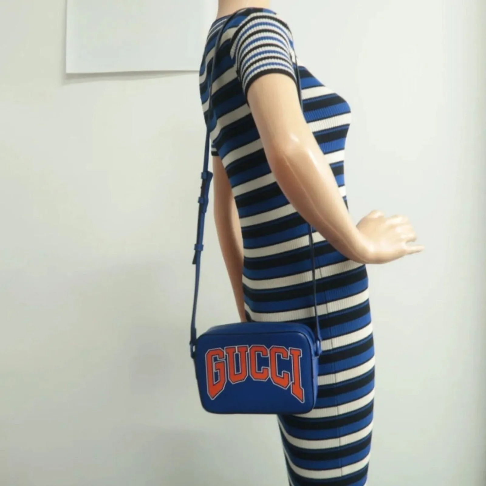 GUCCI Blue Leather Crossbody Bag