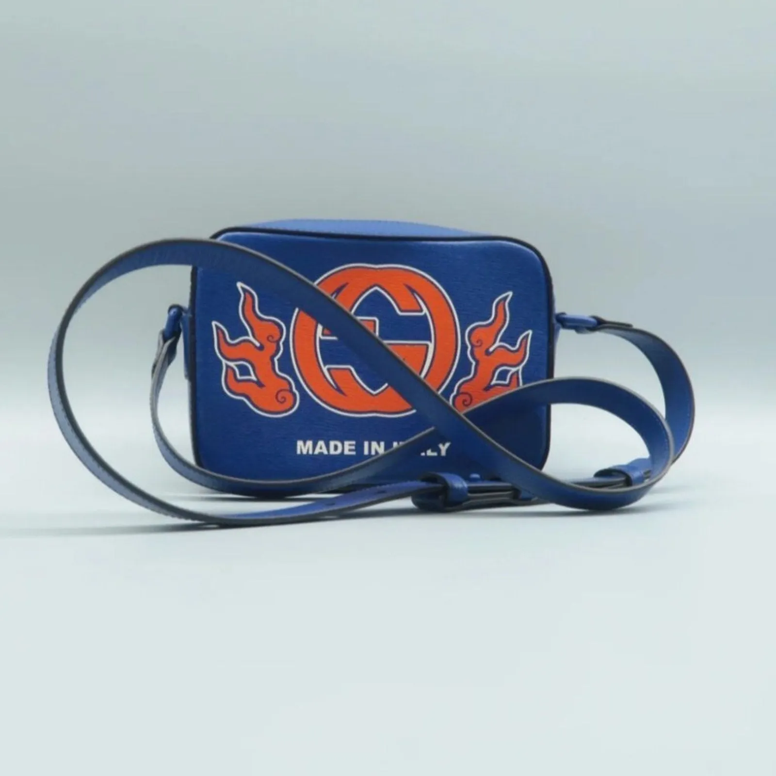 GUCCI Blue Leather Crossbody Bag