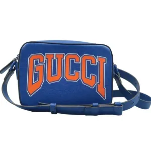 GUCCI Blue Leather Crossbody Bag