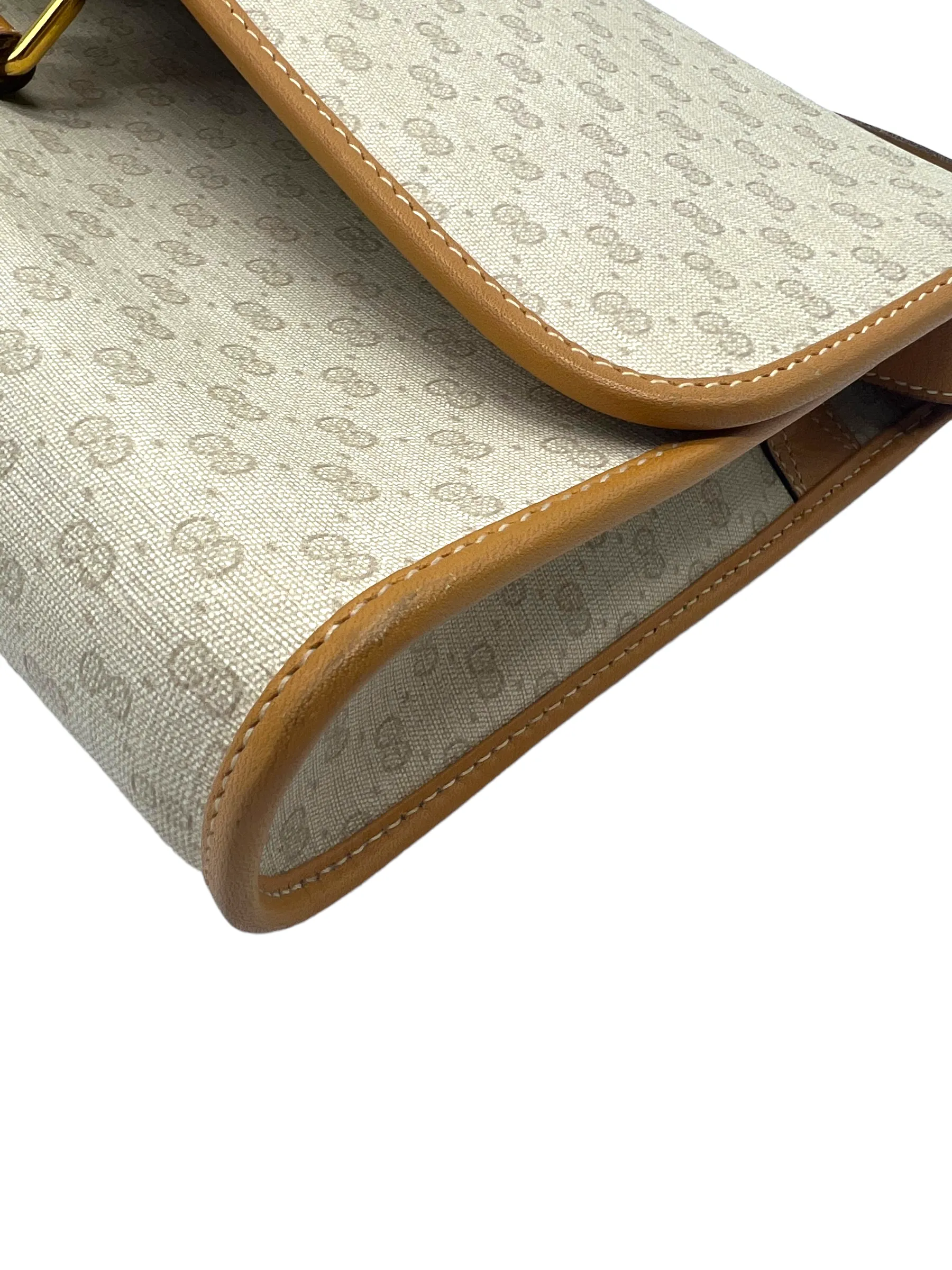 Gucci Cream Tan Vintage GG Crossbody Shoulder Bag