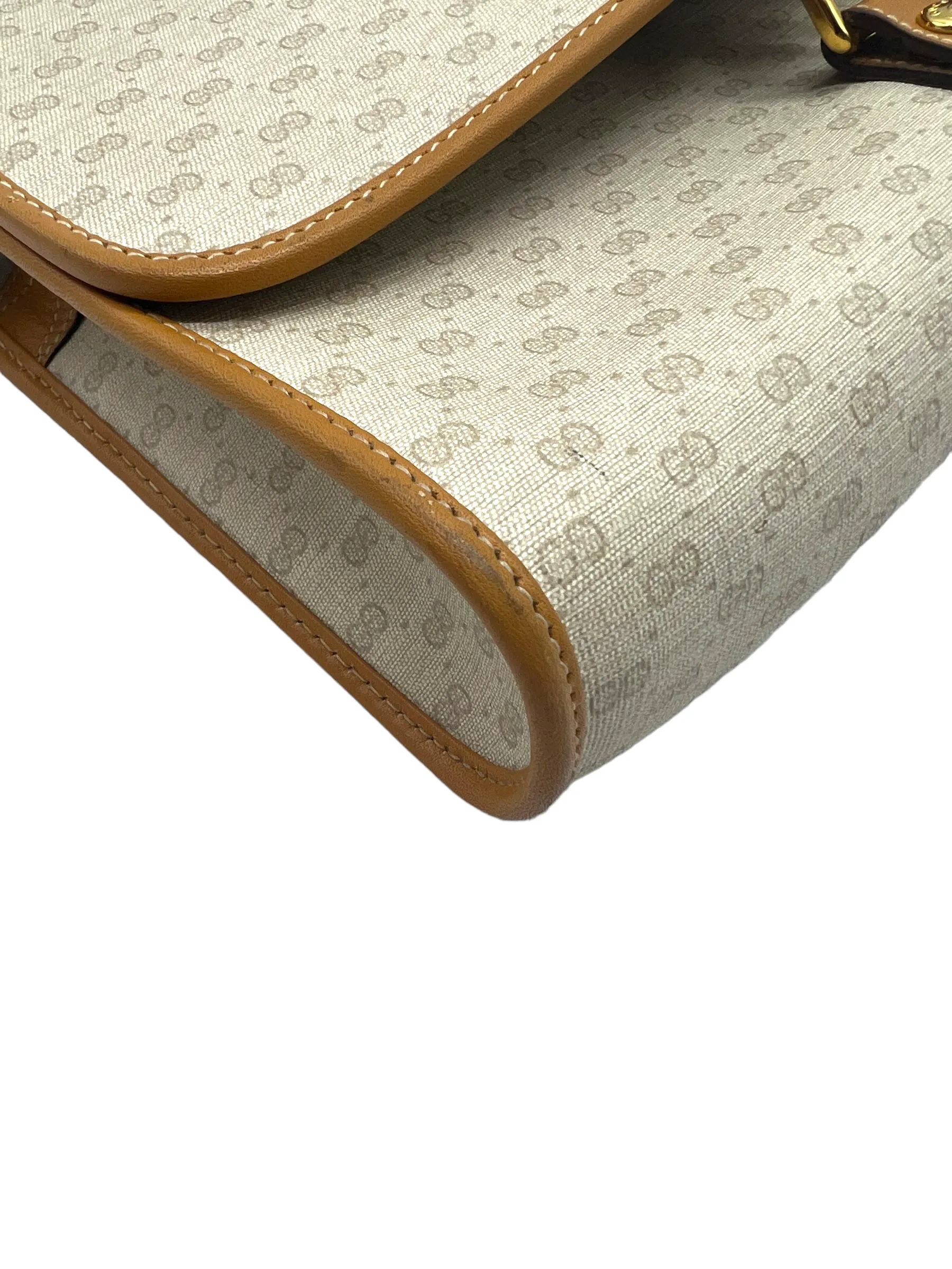 Gucci Cream Tan Vintage GG Crossbody Shoulder Bag