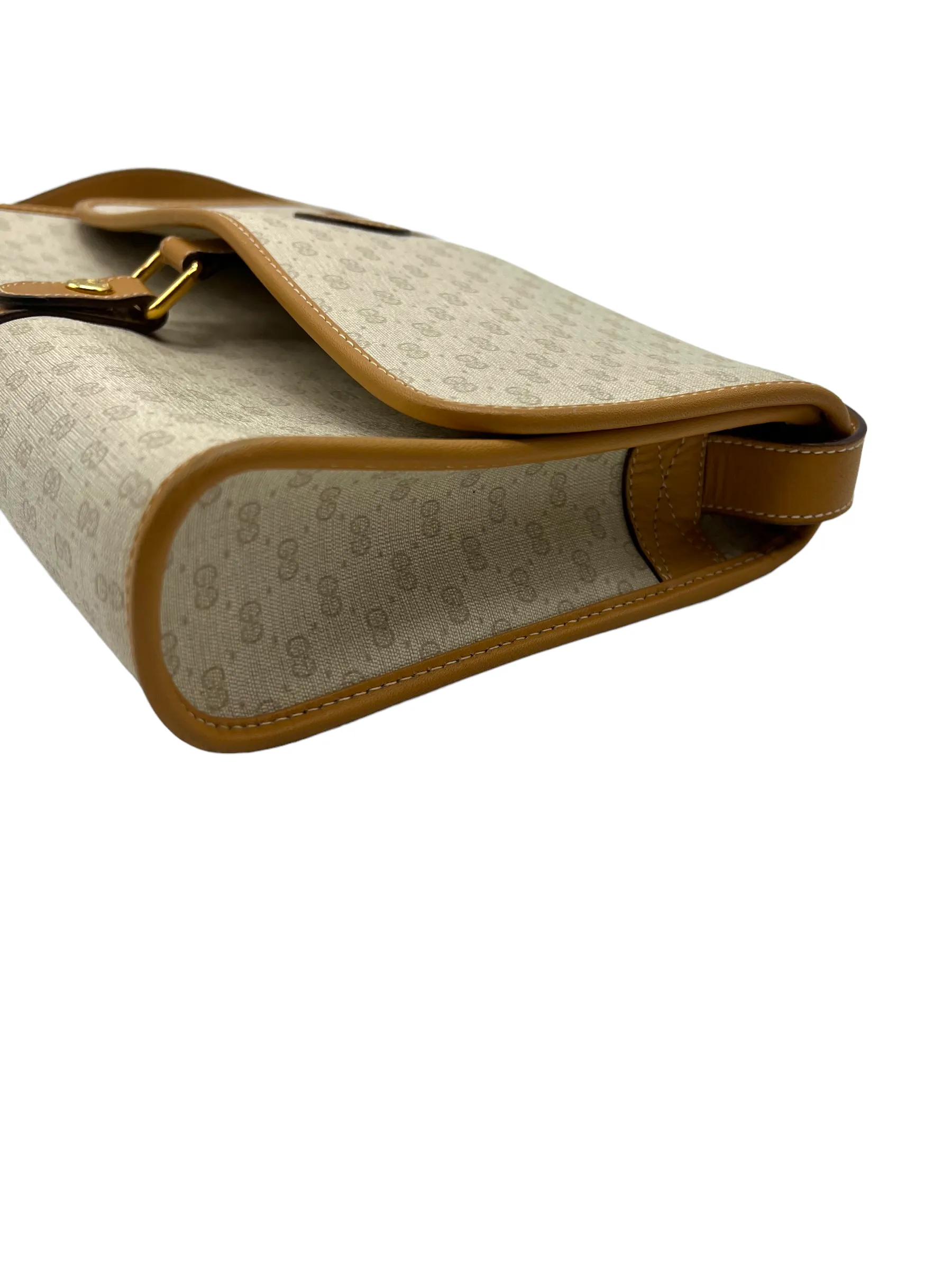 Gucci Cream Tan Vintage GG Crossbody Shoulder Bag