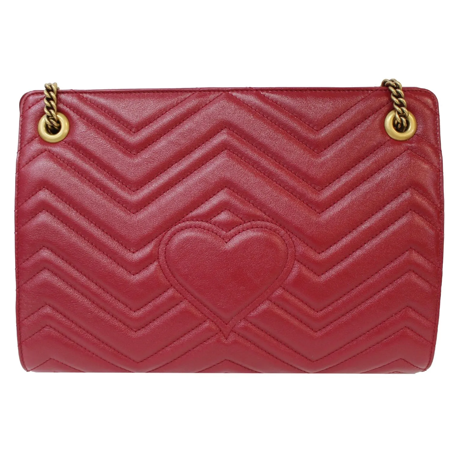 GUCCI GG Marmont Slim Calfskin Matelasse Shoulder Bag Cherry 524592