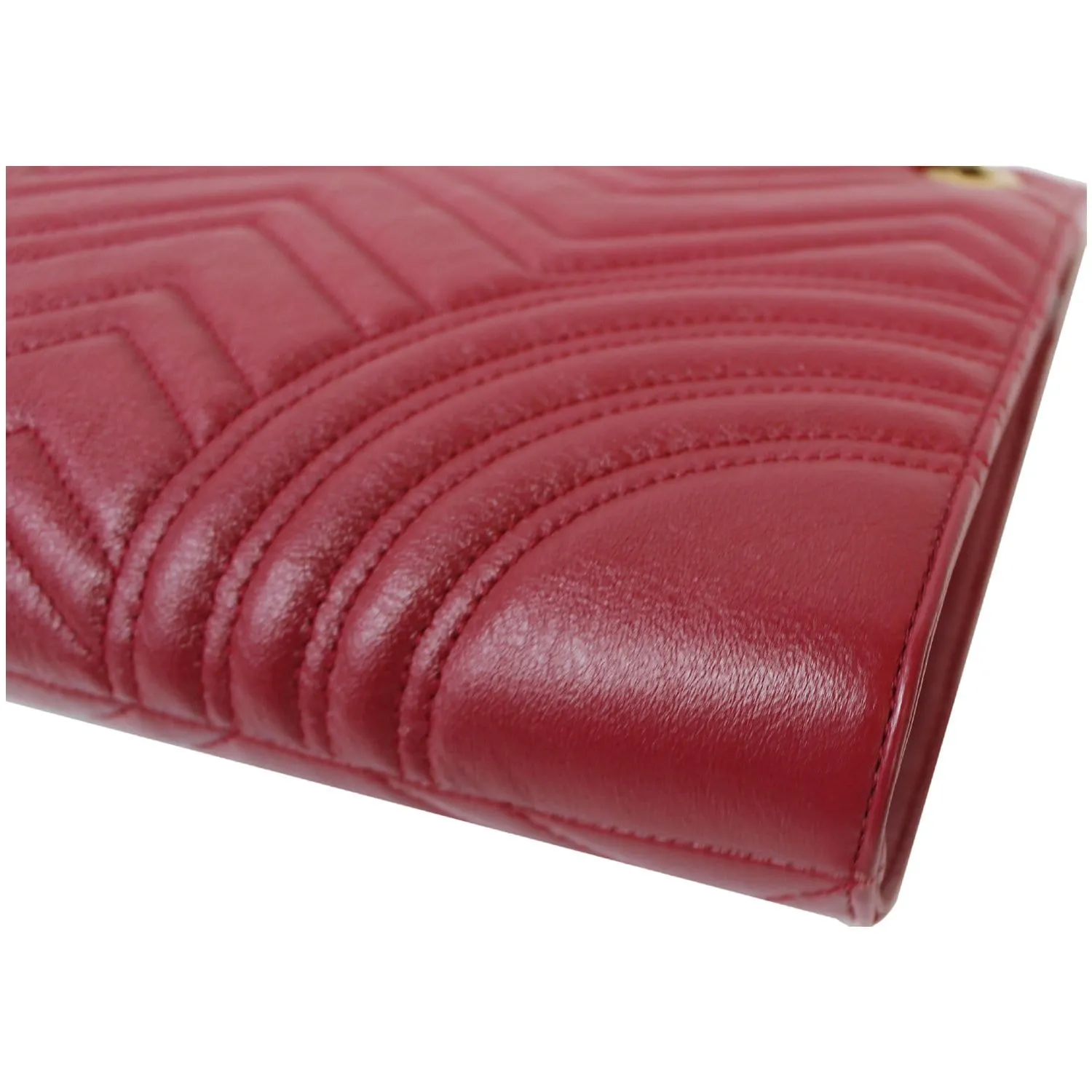 GUCCI GG Marmont Slim Calfskin Matelasse Shoulder Bag Cherry 524592