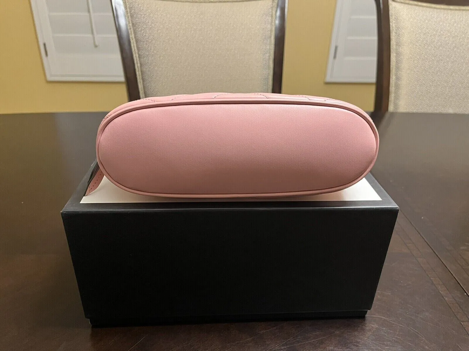Gucci Marmont GG Pink Matelasse Pouch Clutch Leather Bag Handbag Purse New