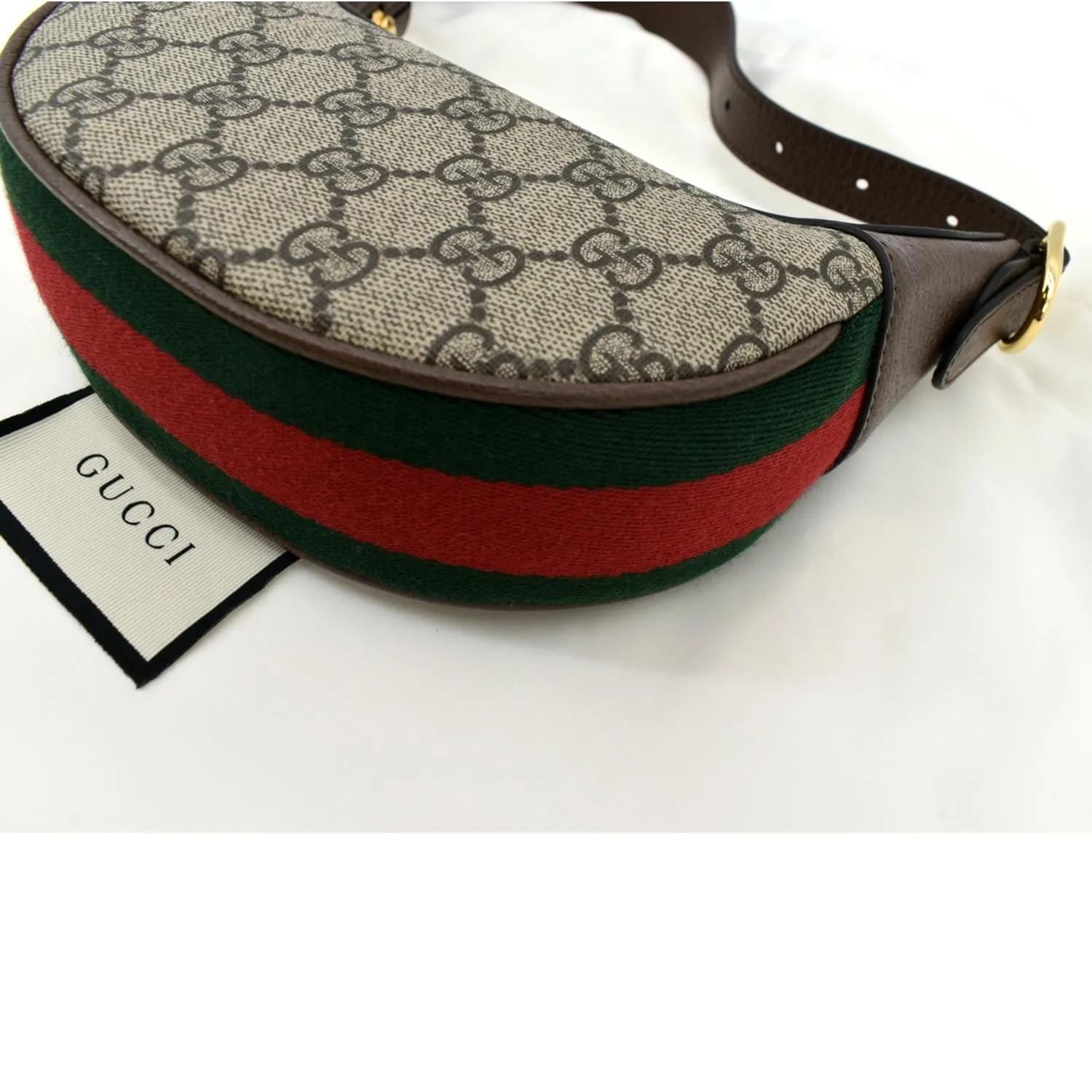 GUCCI Ophidia Mini GG Supreme Canvas Shoulder Bag Beige/Ebony 658551