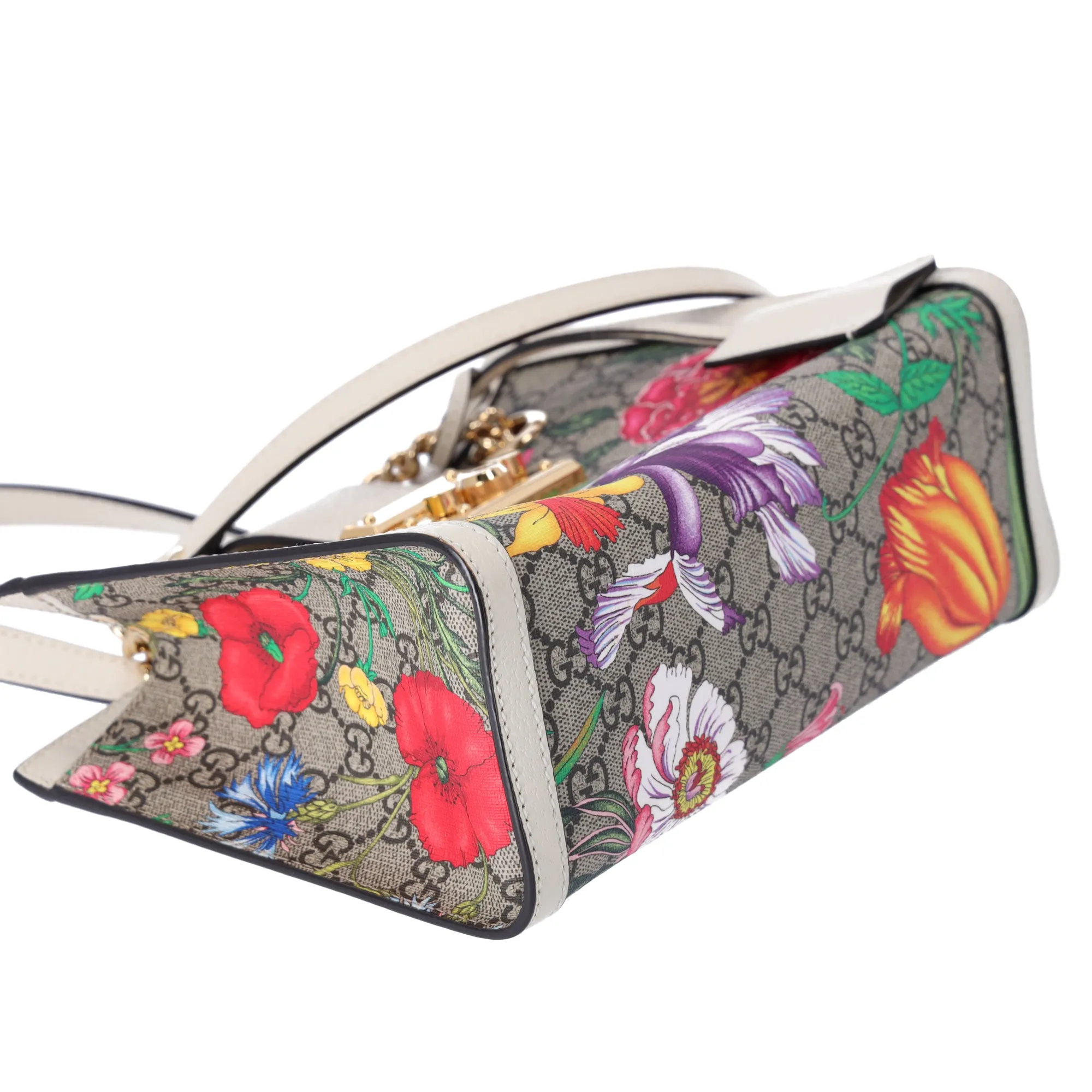 GUCCI Padlock GG Small Shoulder Bag 498156 Beige Cream Floral