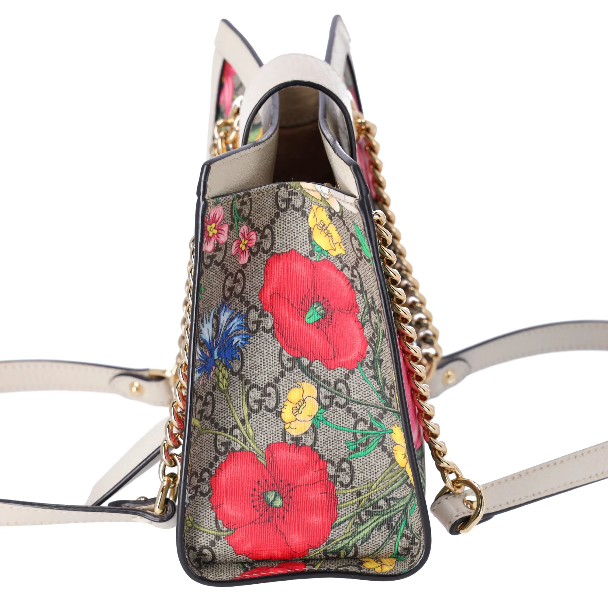 GUCCI Padlock GG Small Shoulder Bag 498156 Beige Cream Floral