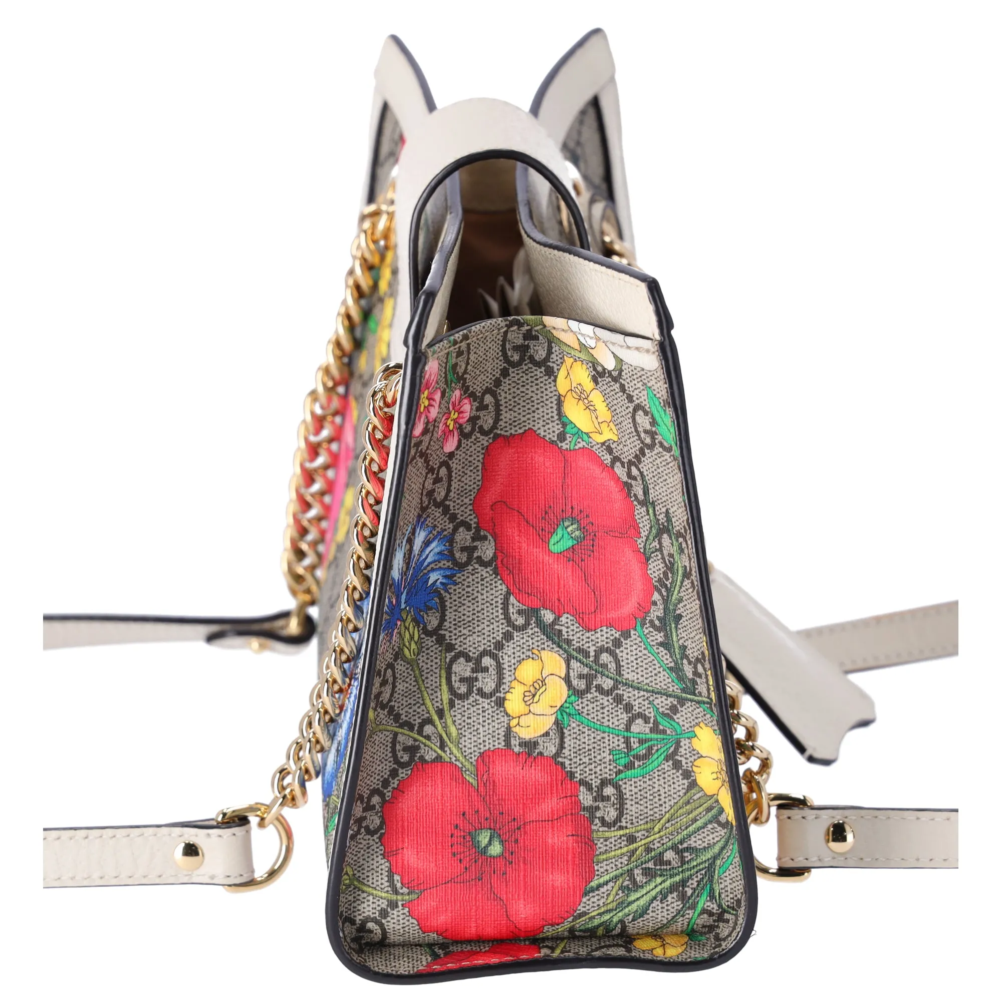 GUCCI Padlock GG Small Shoulder Bag 498156 Beige Cream Floral