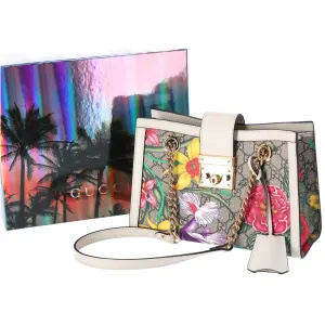 GUCCI Padlock GG Small Shoulder Bag 498156 Beige Cream Floral