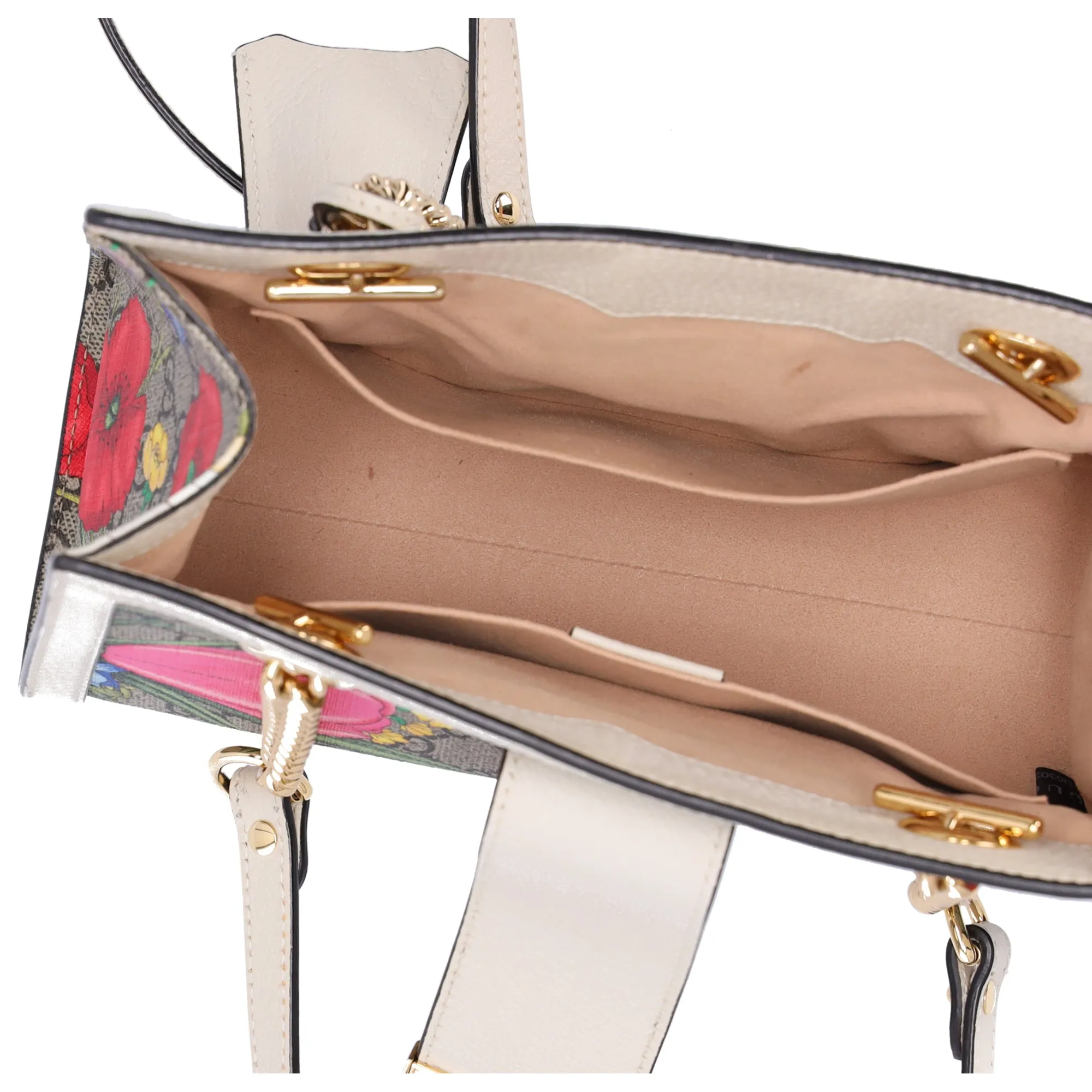 GUCCI Padlock GG Small Shoulder Bag 498156 Beige Cream Floral